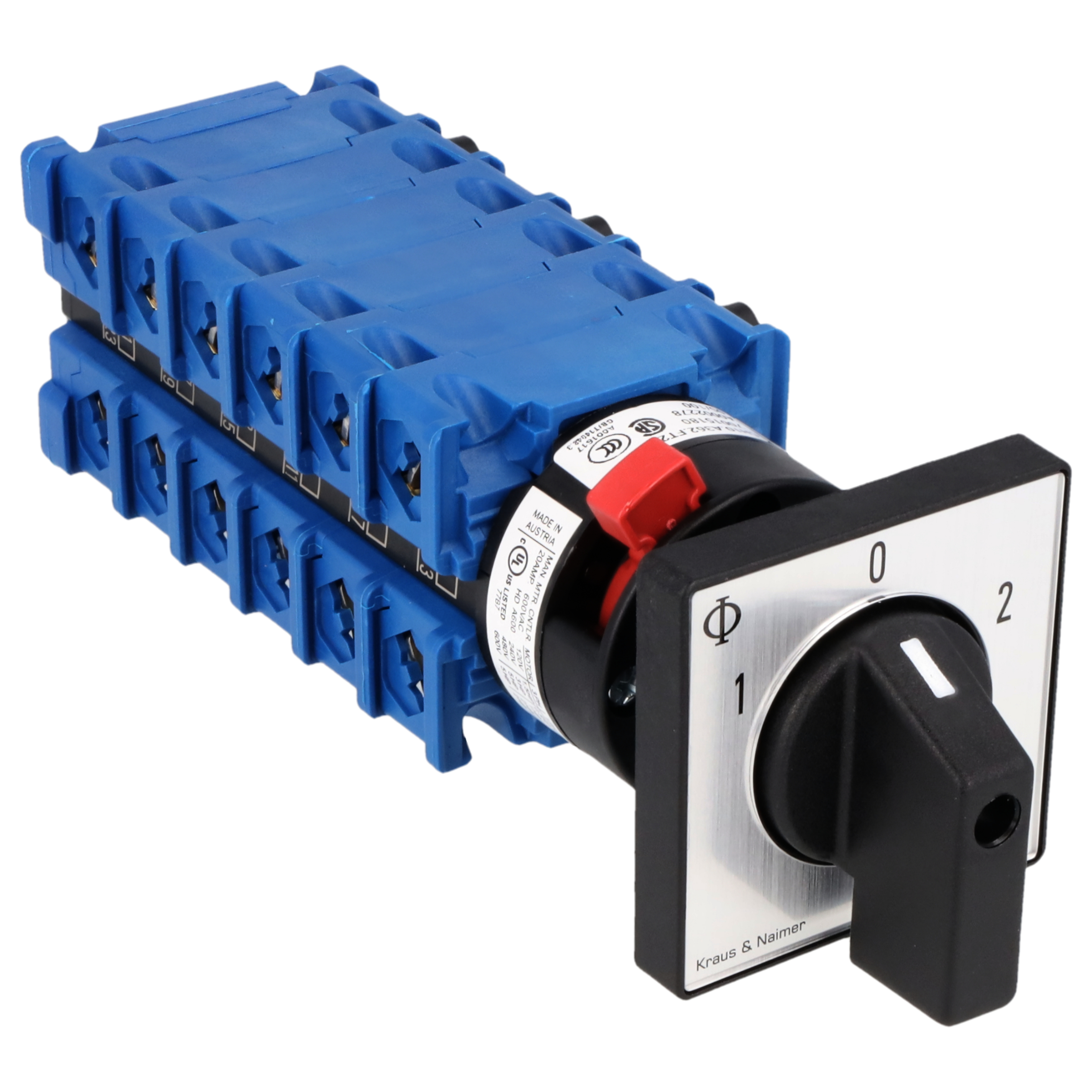 Umschalter m.0; 6-polig; 1-0-2; Zentralbefestigung