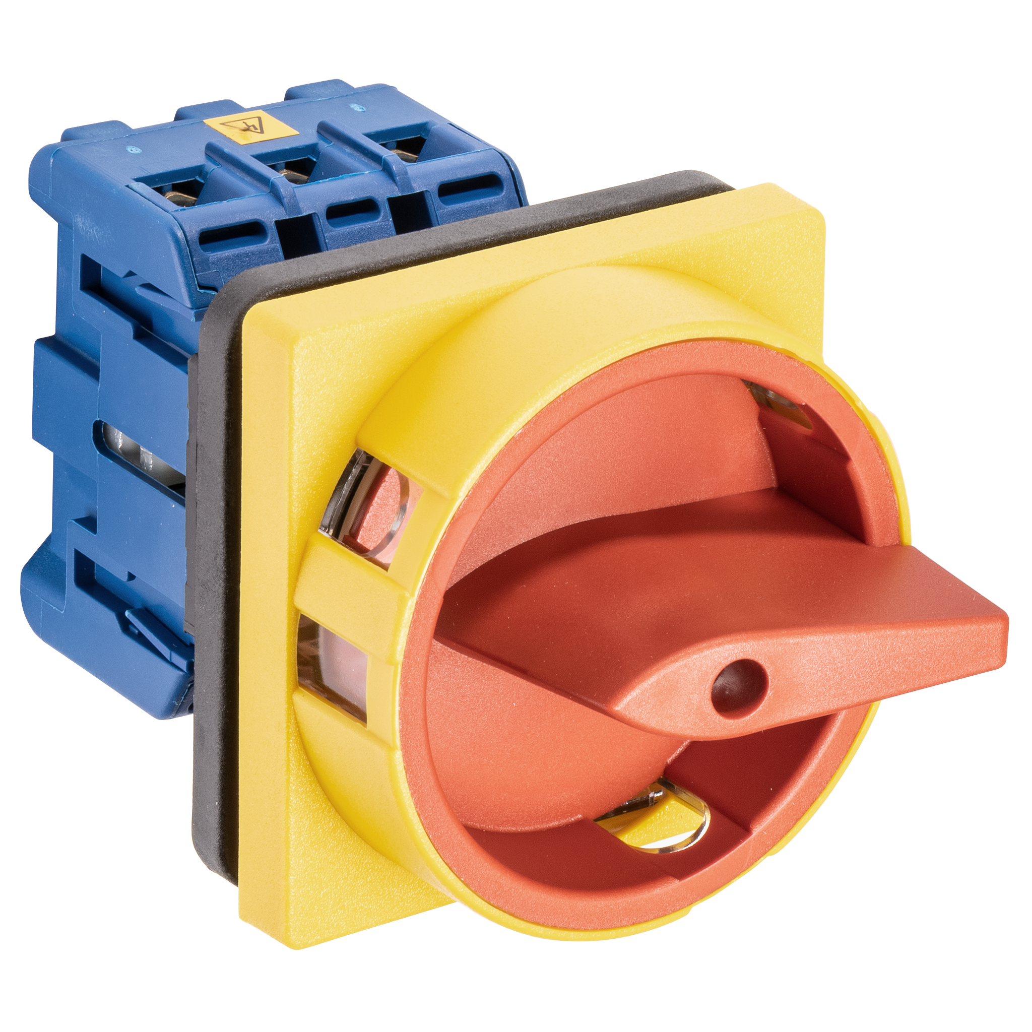 Hauptschalter; Ausschalter; 3-polig; 0-I; Fronteinbau 4-Loch; Sperrvorrichtung; rot