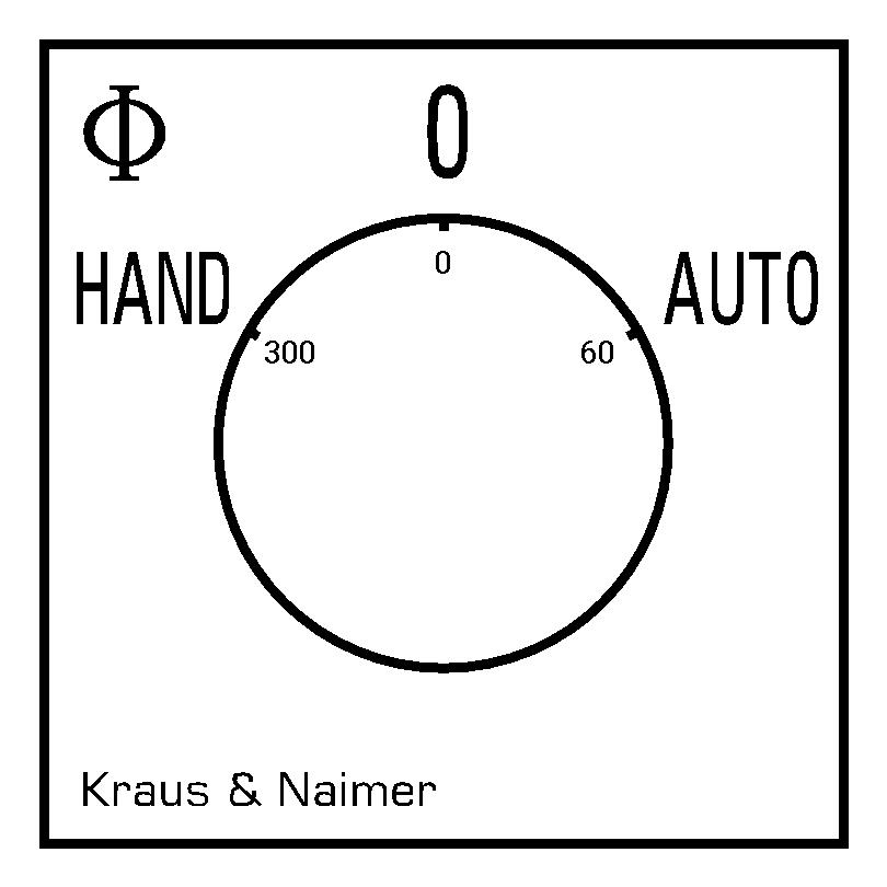 Umschalter m.0; 1-polig; HAND-0-AUTO; Fronteinbau 2-Loch