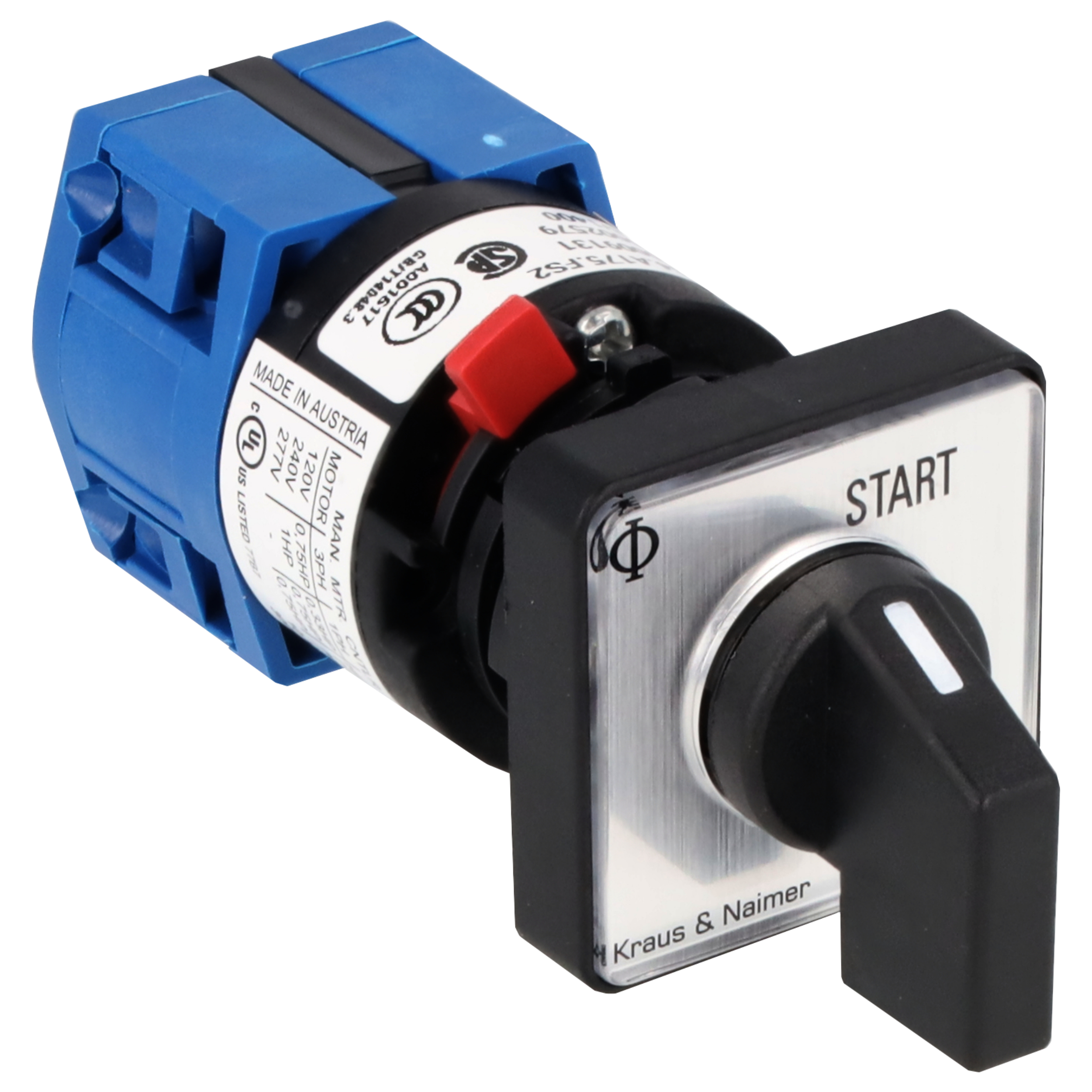 Momentary start switch; START; single hole mounting