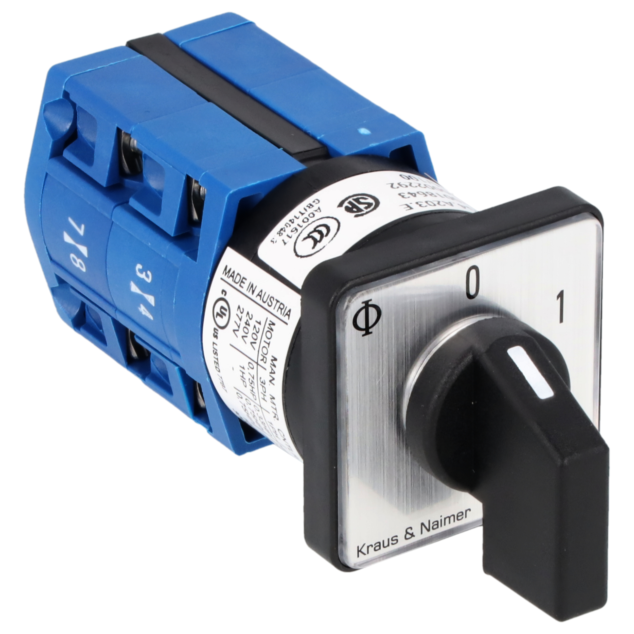 ON/OFF switch; 4-pole; 0-1; Panel mounting 2-hole