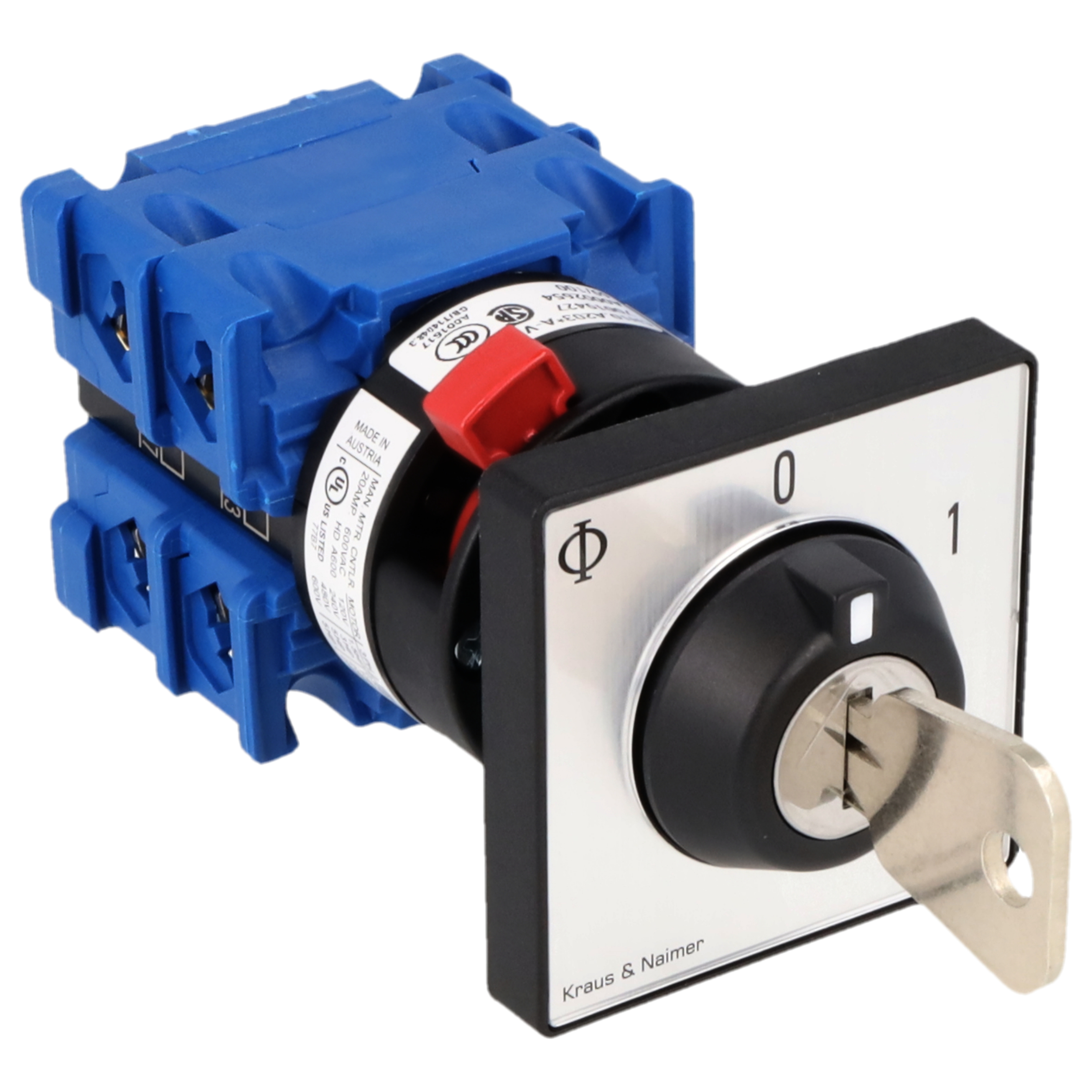 Schlüsselschalter; Ausschalter; 4-polig; 0-1; Zentralbefestigung; Schlüsseleinrichtung