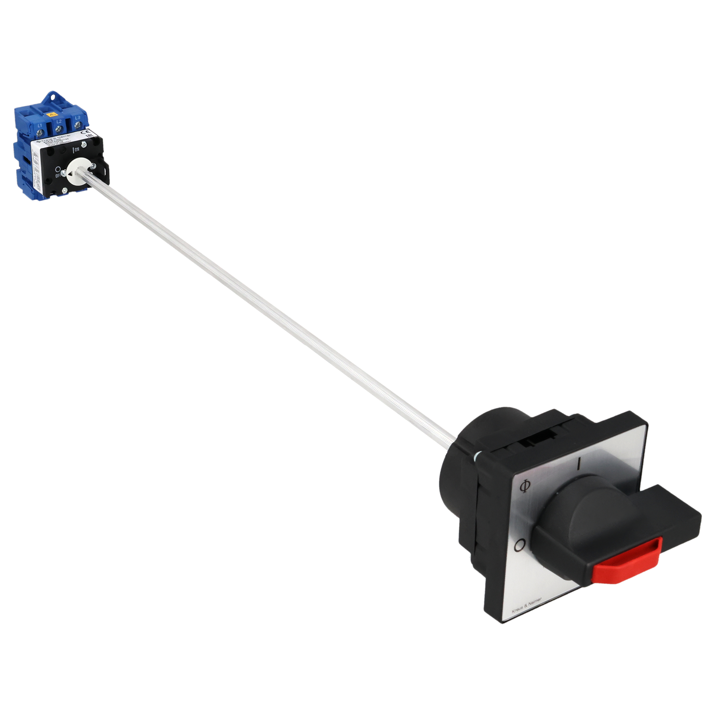 Hauptschalter; Ausschalter; 3-polig; 0-I; Verteilereinbau/Reiheneinbau; Sperrvorrichtung; Achsverlängerung