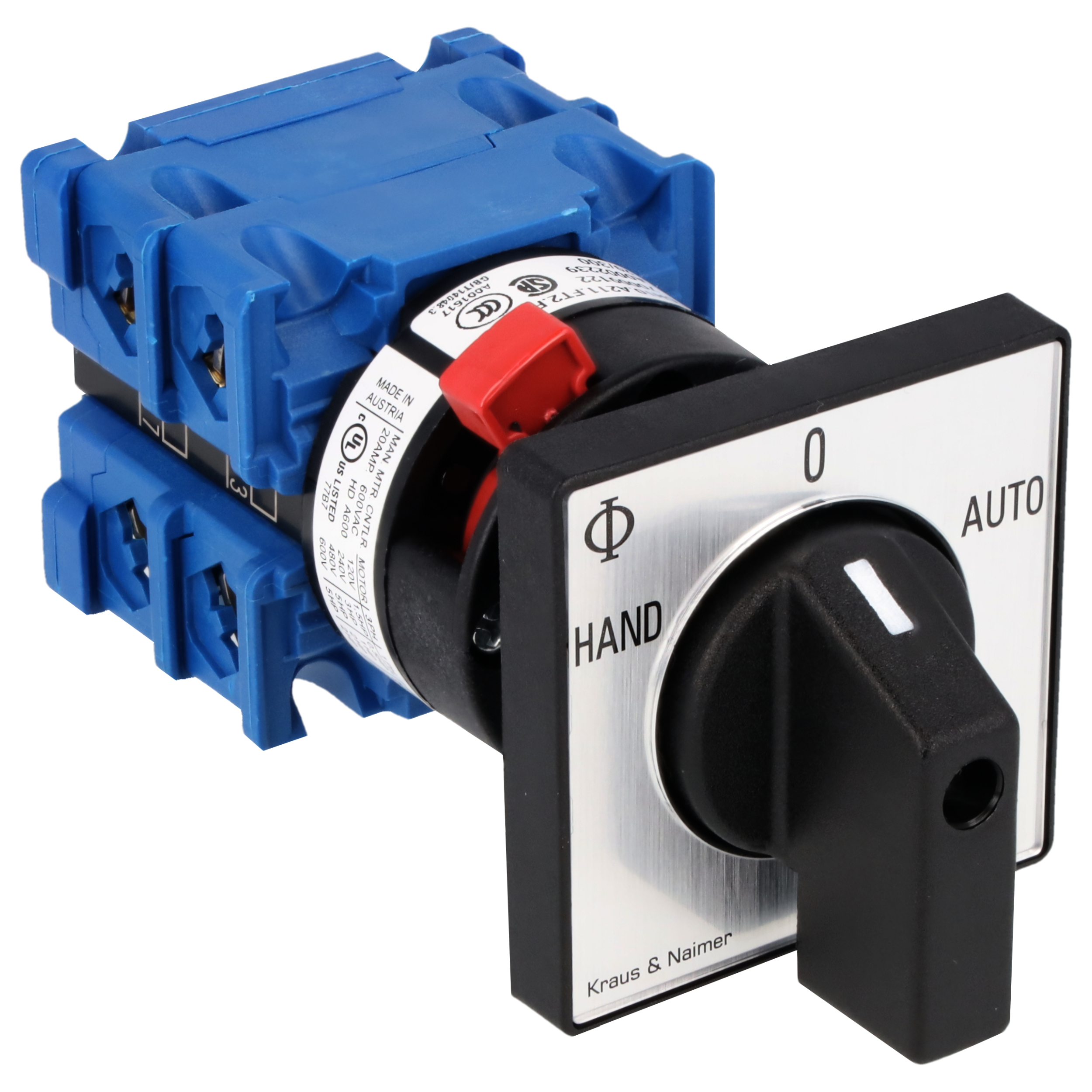 Umschalter m.0; 2-polig; HAND-0-AUTO; Zentralbefestigung