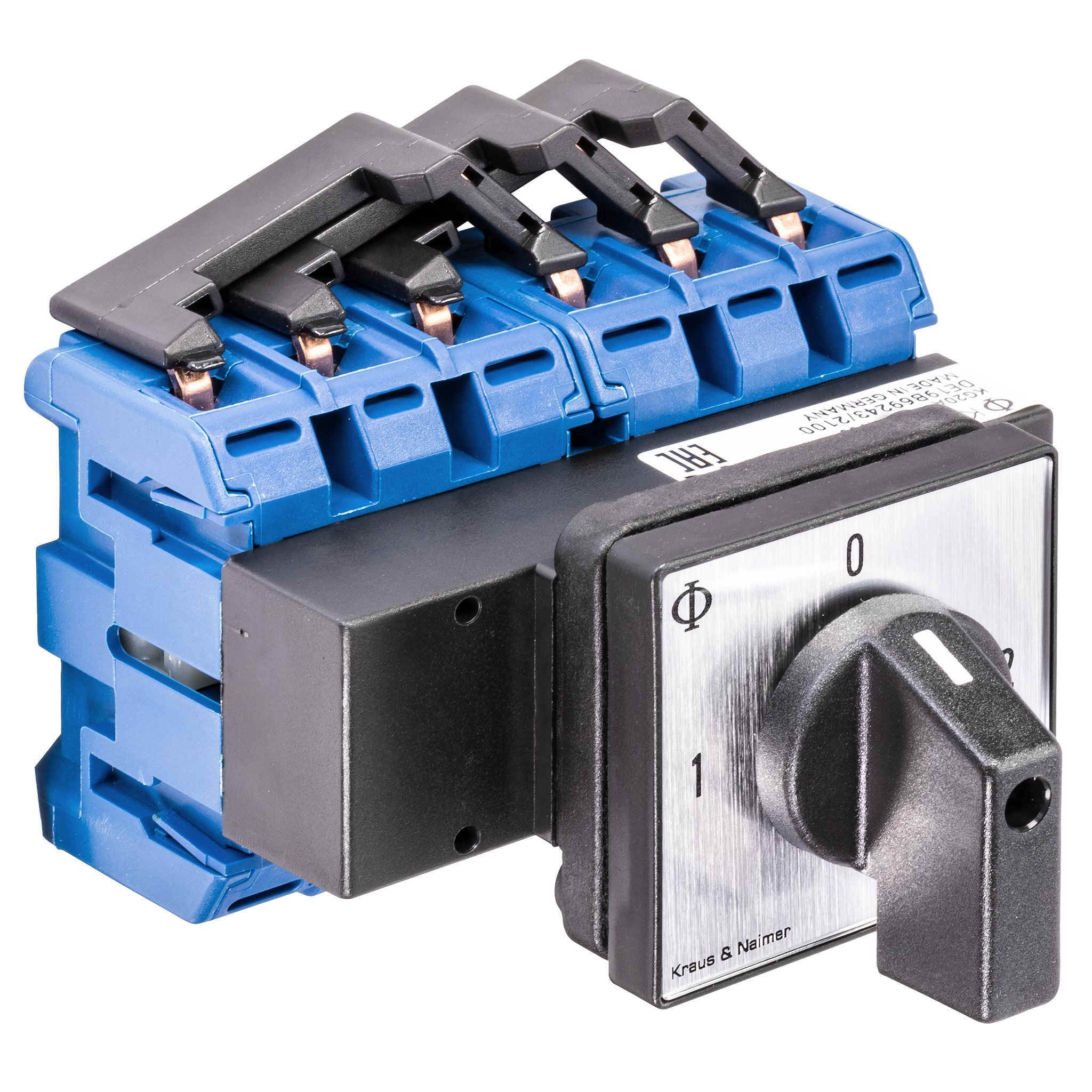 Changeover switch w. OFF; 3-pole; 1-0-2; Panel mounting 4-hole