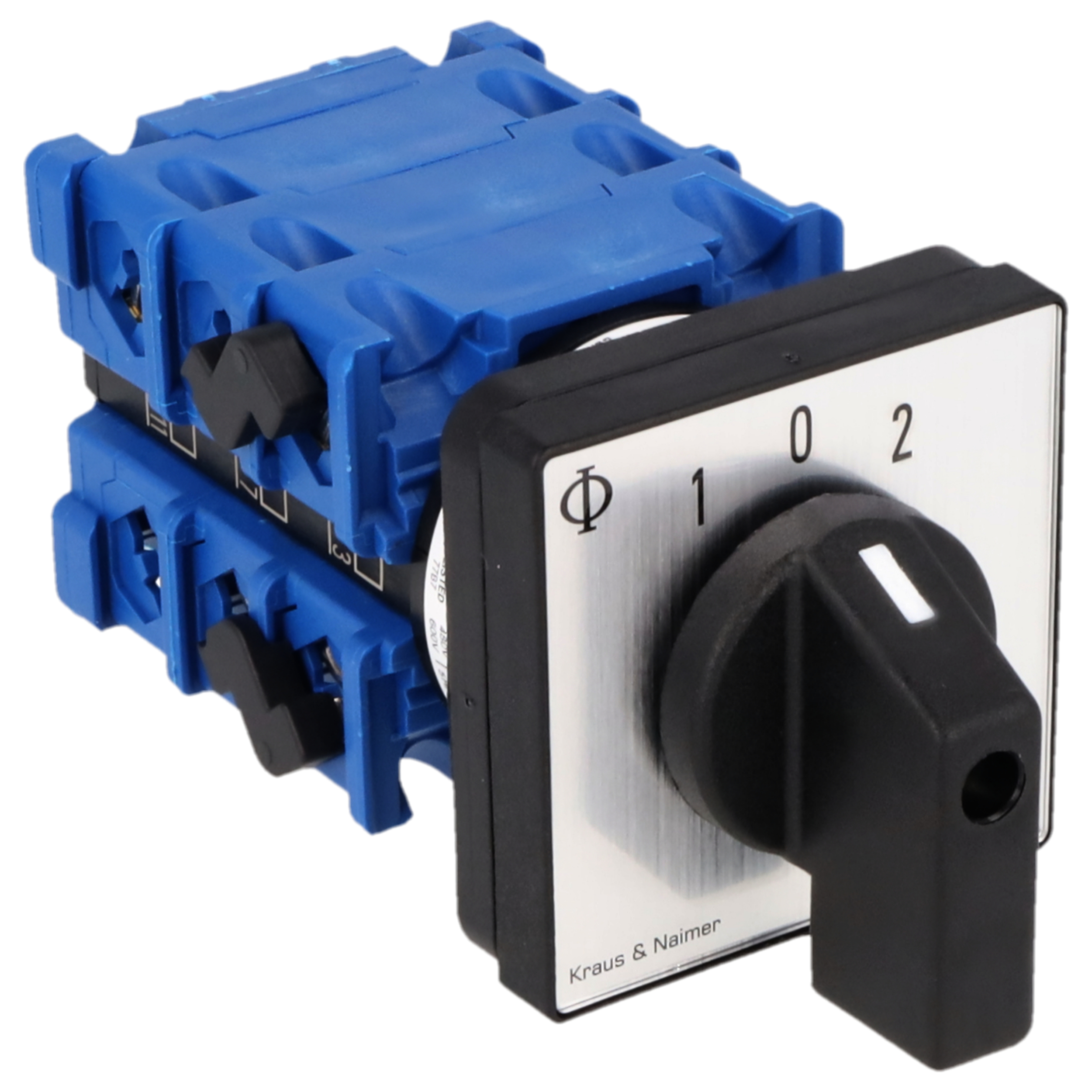 Wendeumschalter m.0, RZ; 3-polig; 1-0-1; Fronteinbau 4-Loch