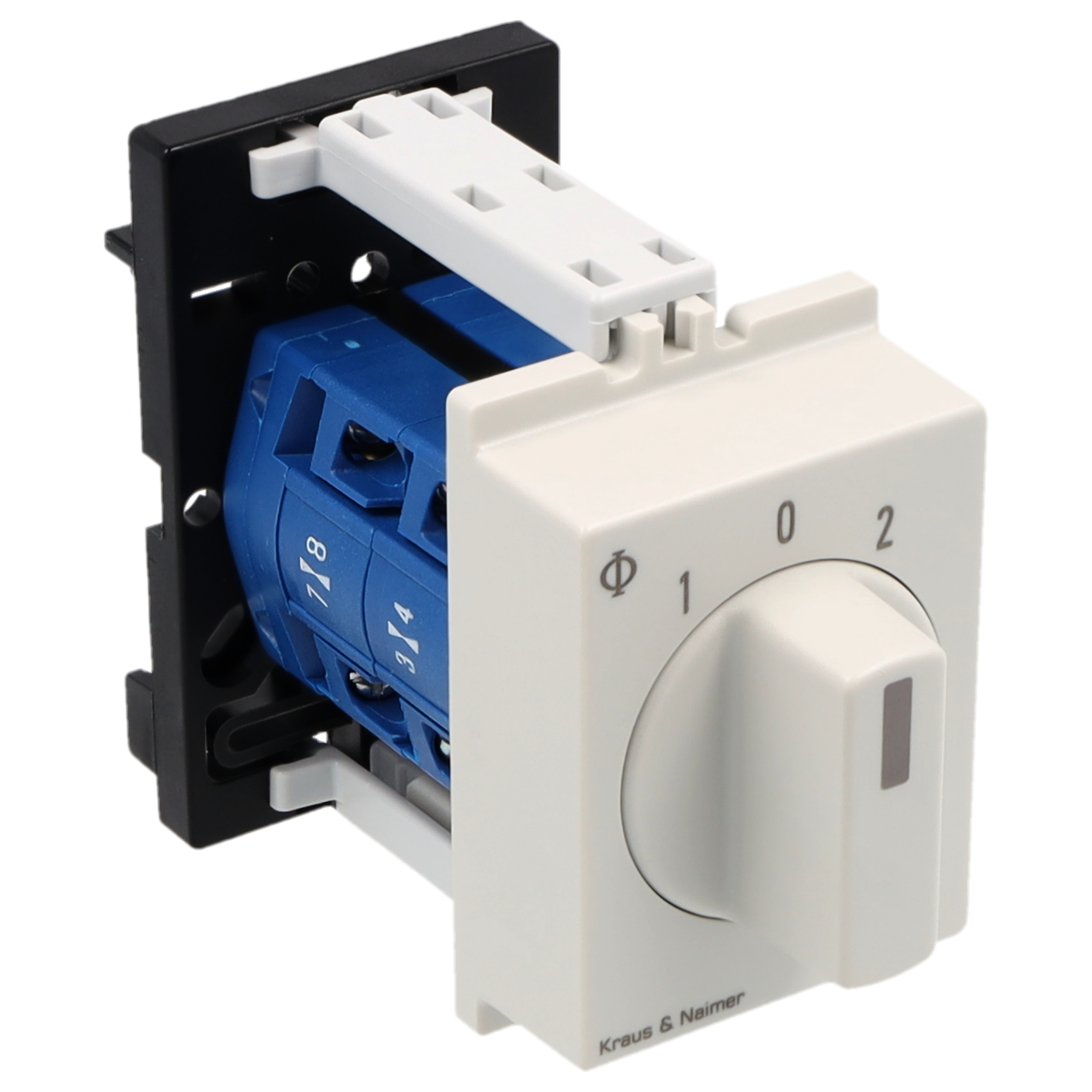 Changeover switch w. OFF, SR; 2-pole; 1-0-1; DIN rail mounting