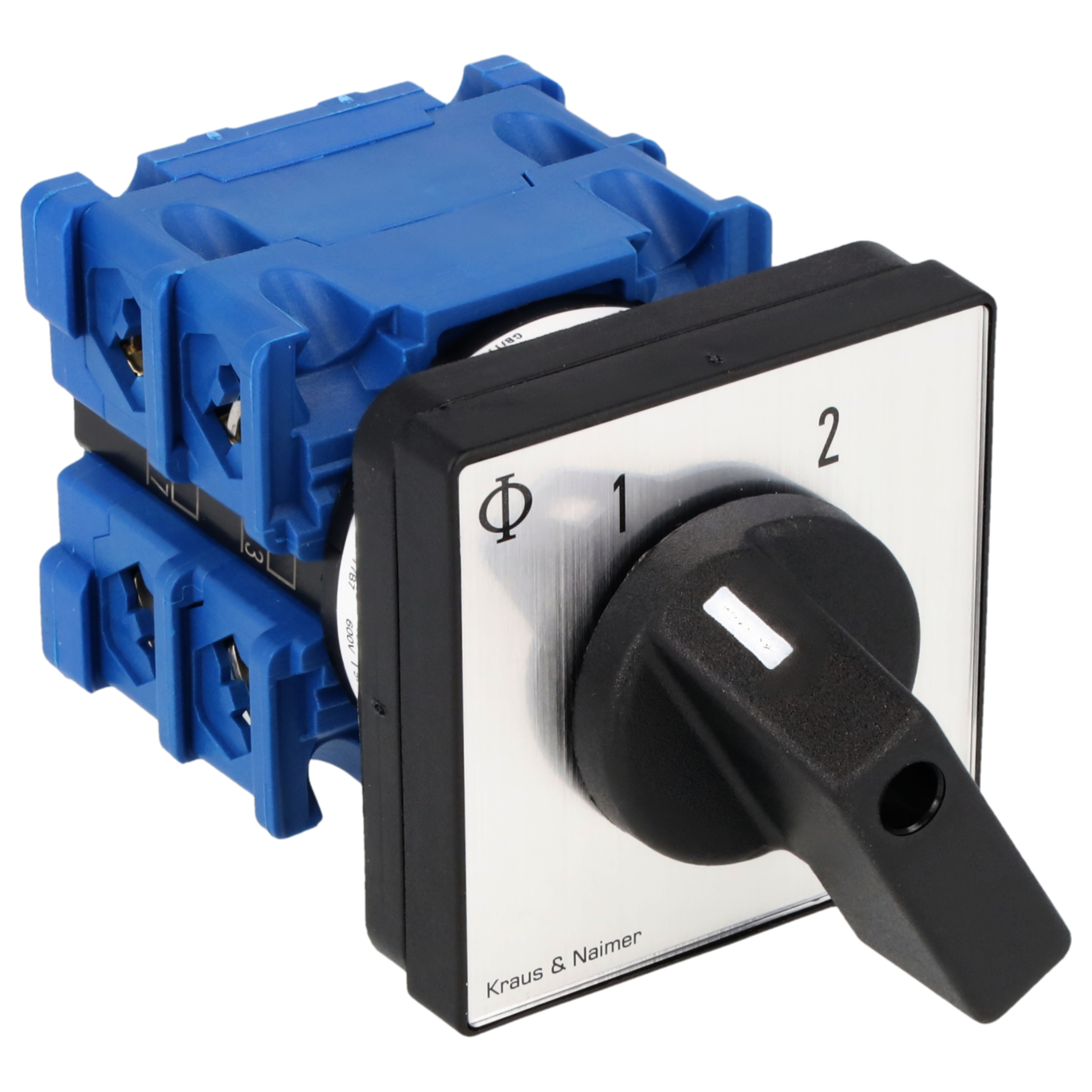 Umschalter o.0, galv.getr.; 2-polig; 1-2; Fronteinbau 4-Loch