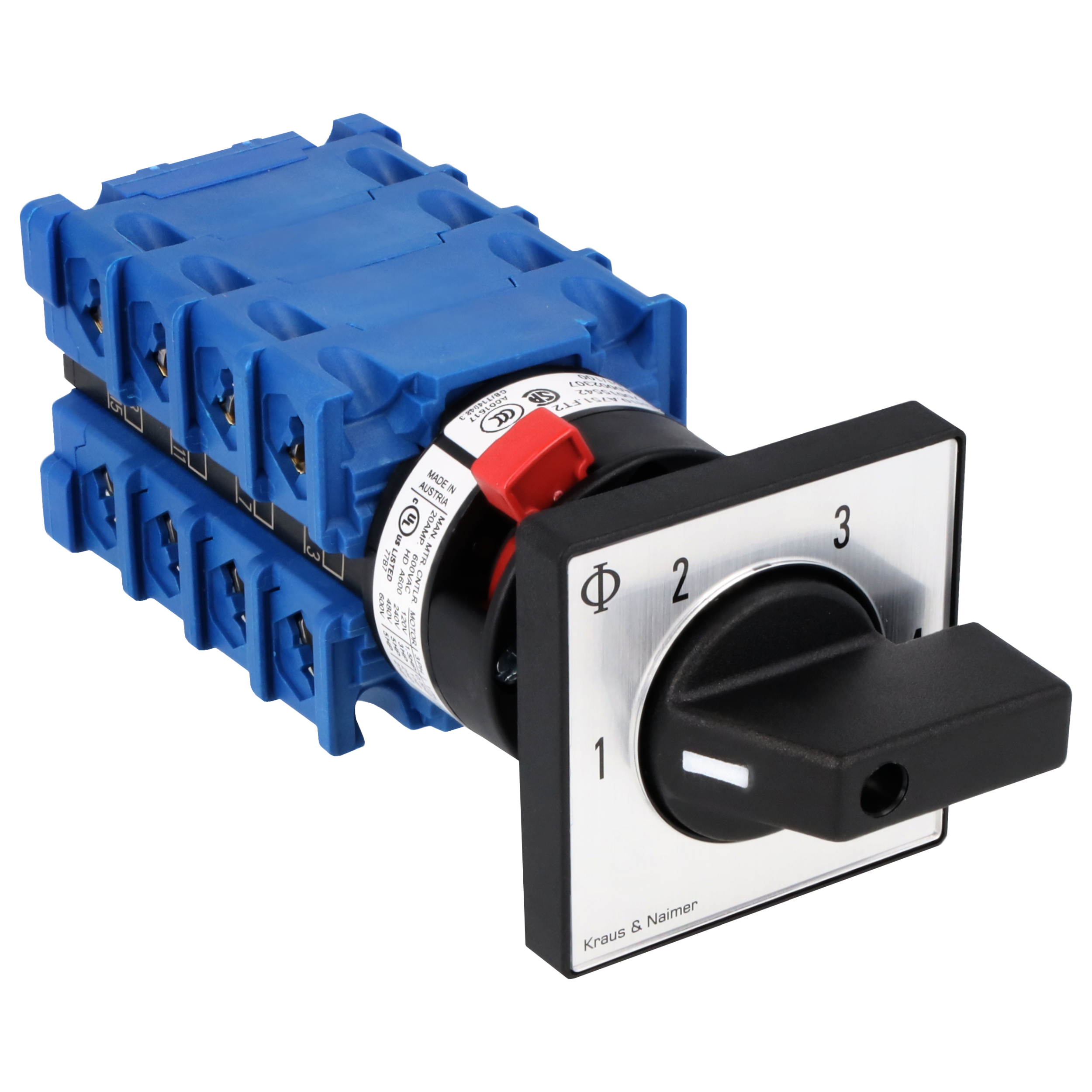 Stufenschalter 1-4; 2-polig; 1-2-3-4; Zentralbefestigung