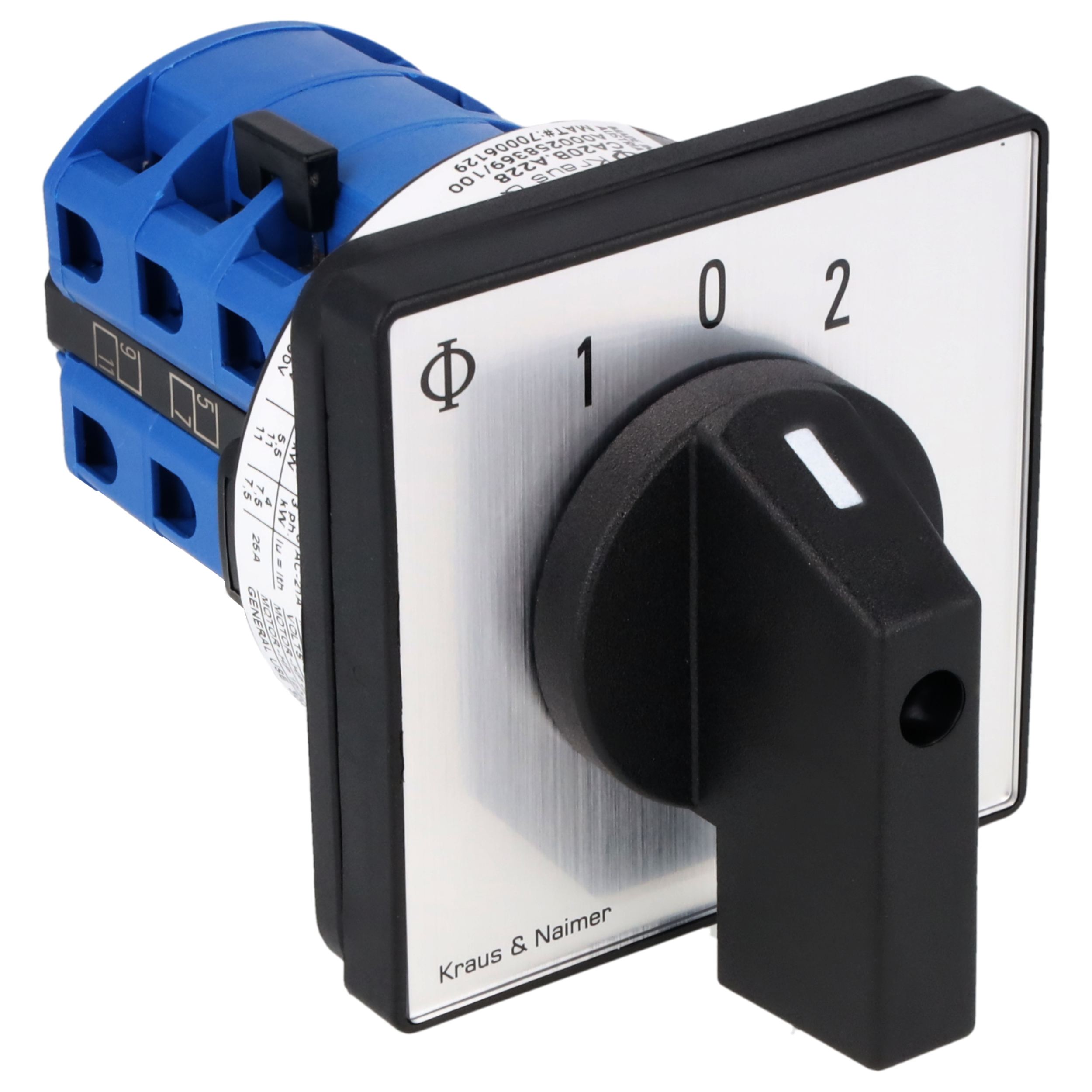 Reversing changeover switch w. OFF, SR; 3-pole; 1-0-1; Panel mounting 4-hole