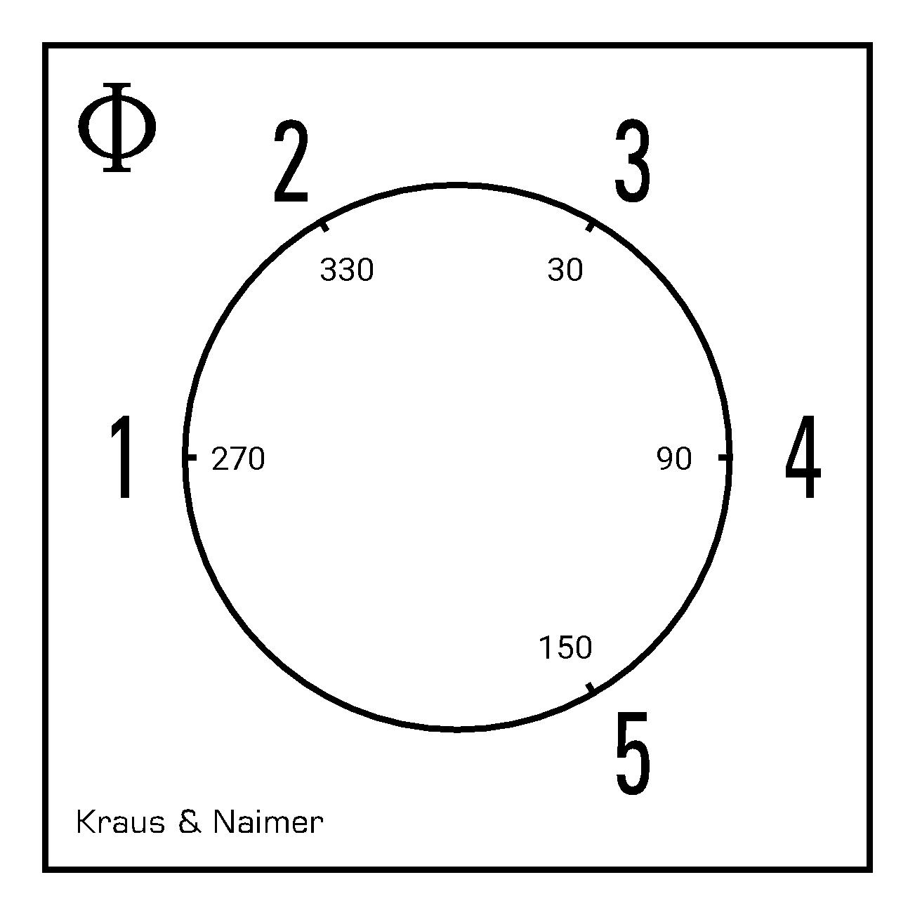 Stufenschalter 1-5; 2-polig; 1->5; Zentralbefestigung