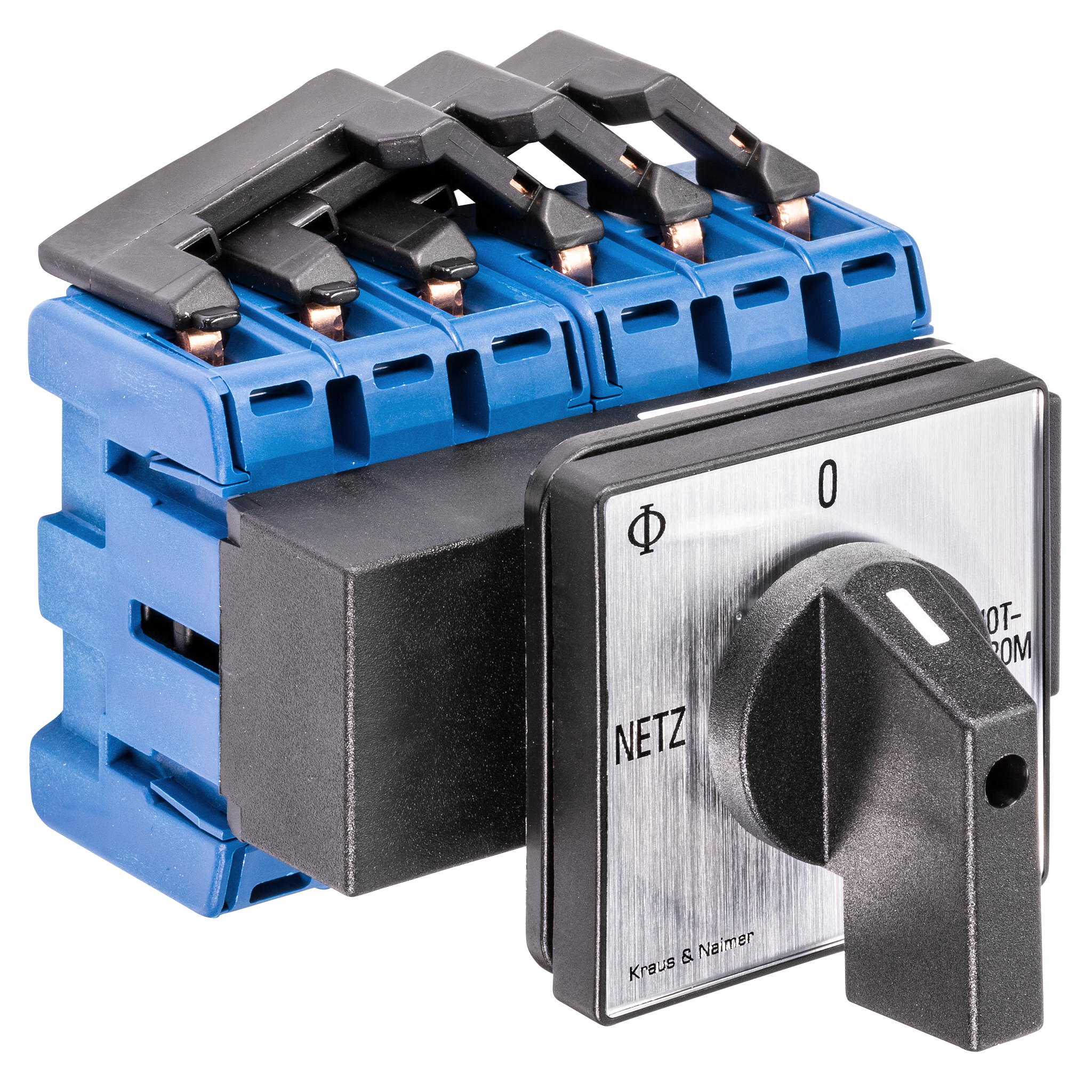 Changeover switch w. OFF; 3-pole; NETZ-0-NOTSTROM; Panel mounting 4-hole