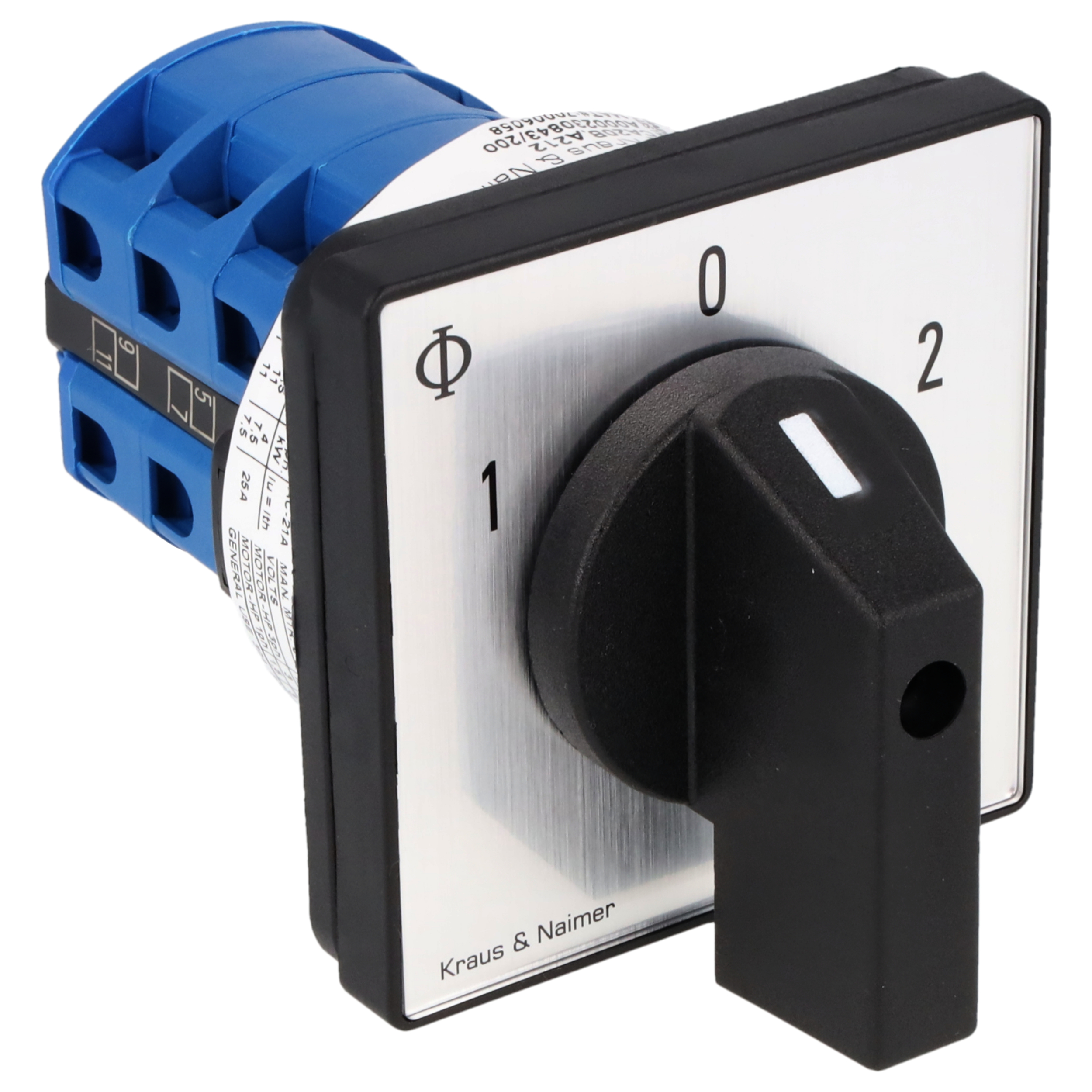 Schalter; 3-polig; 1-0-2; Fronteinbau 4-Loch