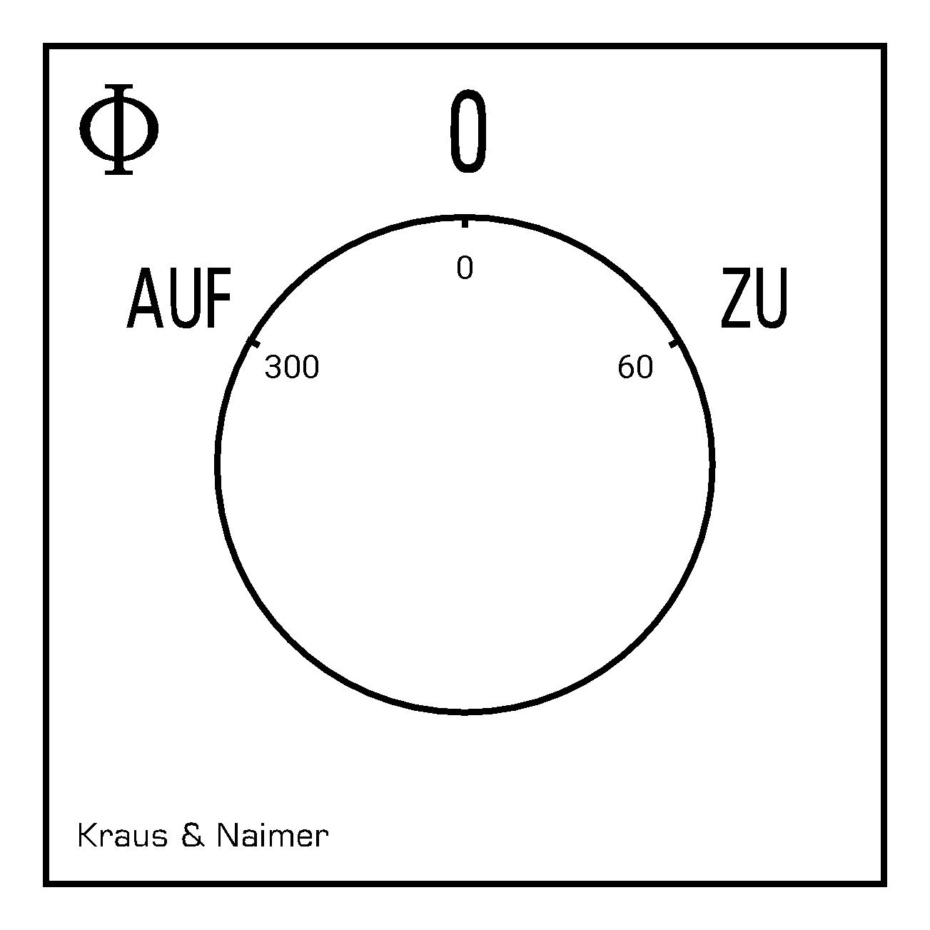 Changeover switch w. OFF; 2-pole; AUF-0-ZU; Panel mounting 4-hole