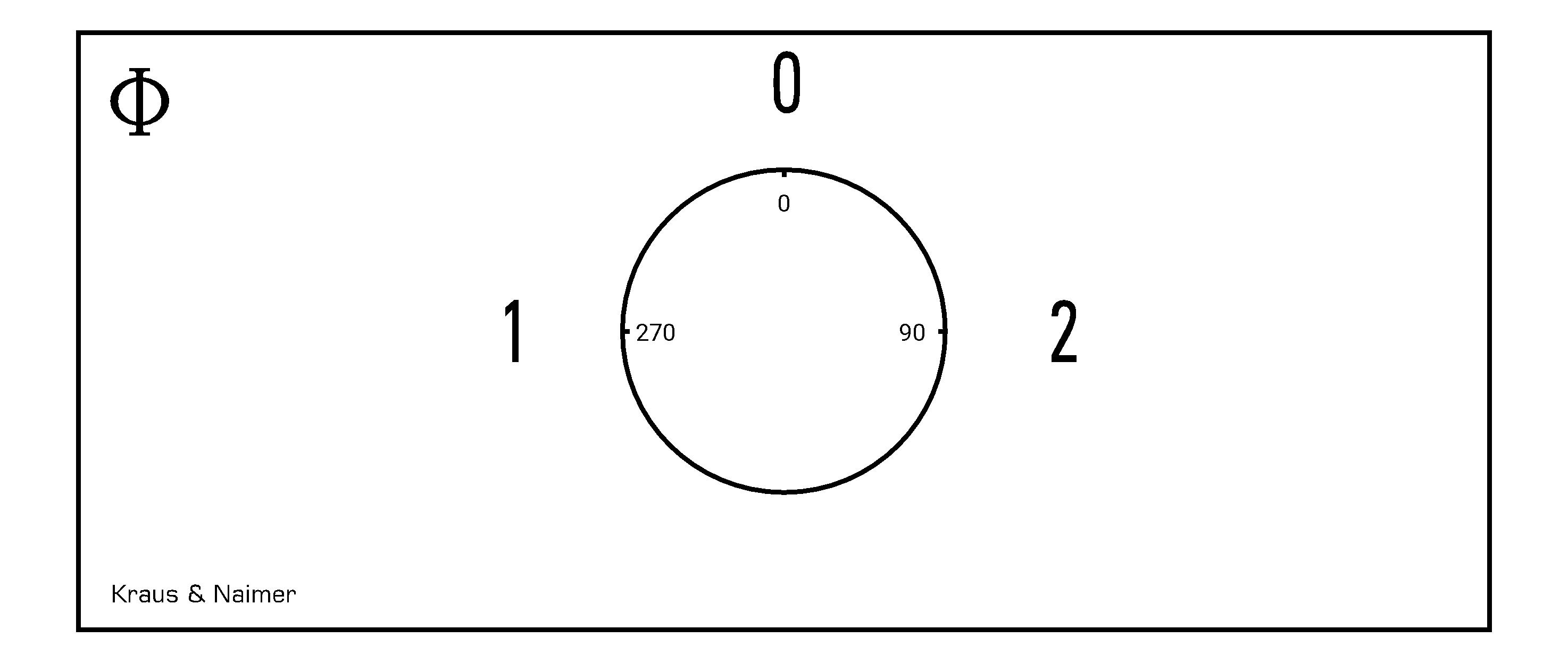 Changeover switch w. OFF; 3-pole; 1-0-2; Base mounting/DIN rail mounting