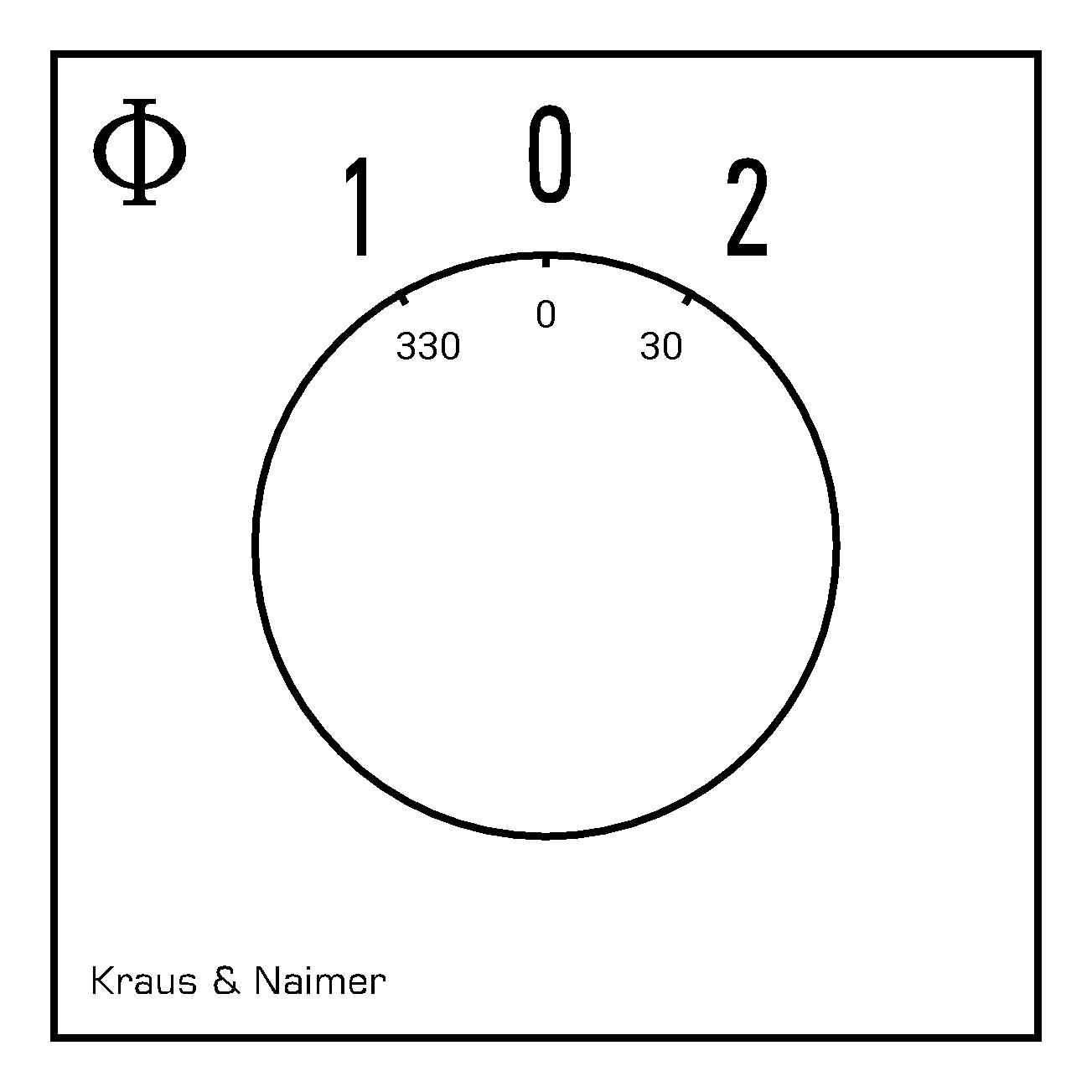 Umschalter m.0, RZ; 3-polig; 1-0-1; Fronteinbau 4-Loch