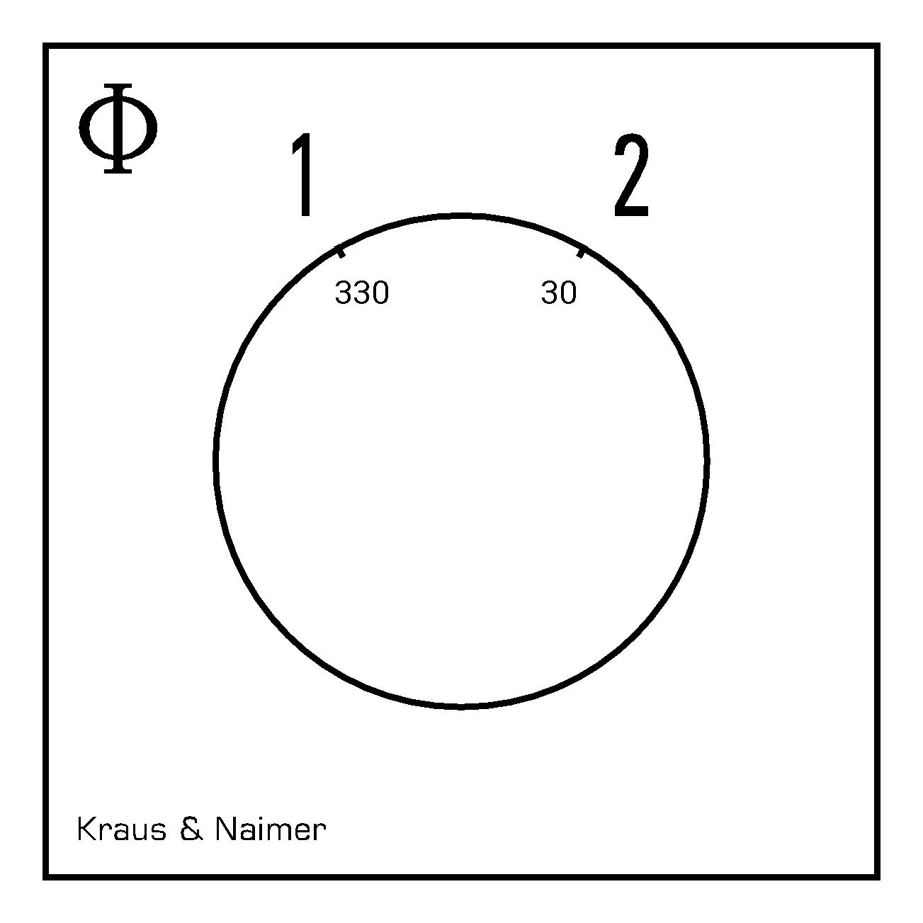 Umschalter o.0; 6-polig; 1-2; Fronteinbau 4-Loch