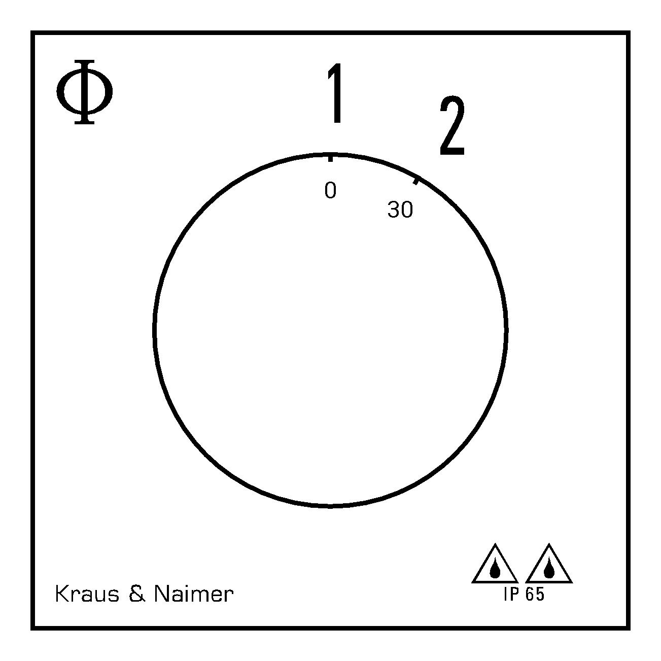 Changeover switch w/o OFF, SR; 2-pole; 1-2; Plastic housing