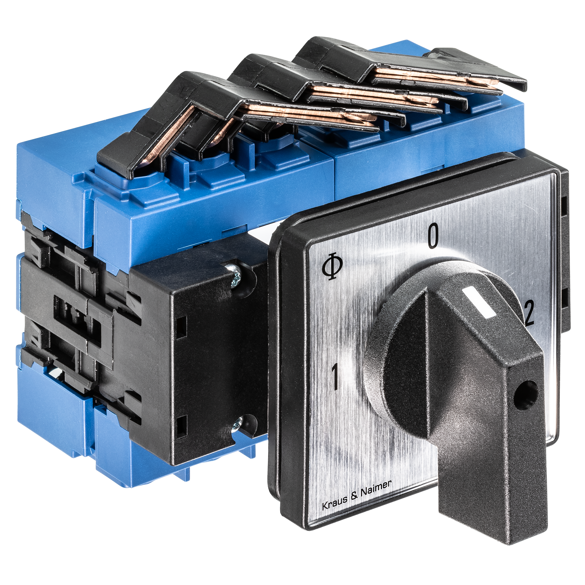 Changeover switch w. OFF; 3-pole; 1-0-2; Panel mounting 4-hole