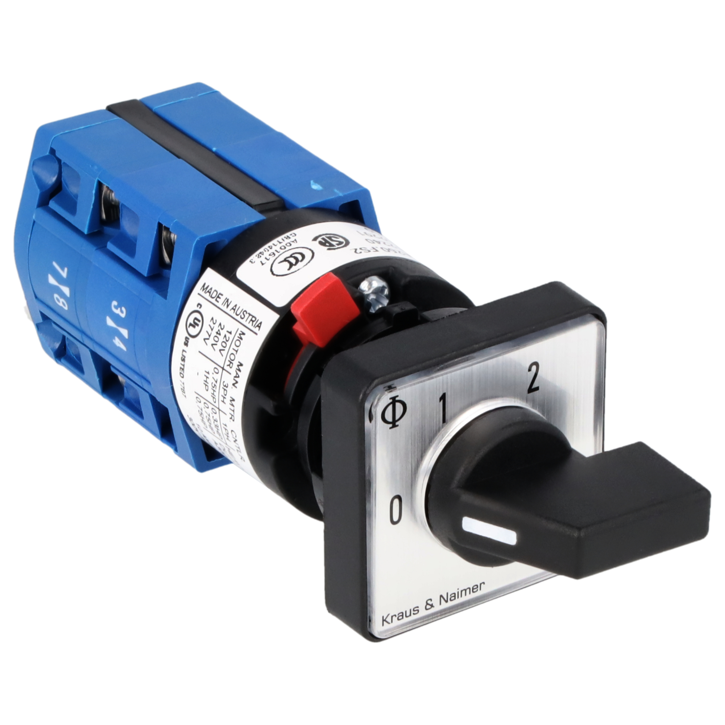 Stufenschalter 0-2; 2-polig; 0-1-2; Zentralbefestigung