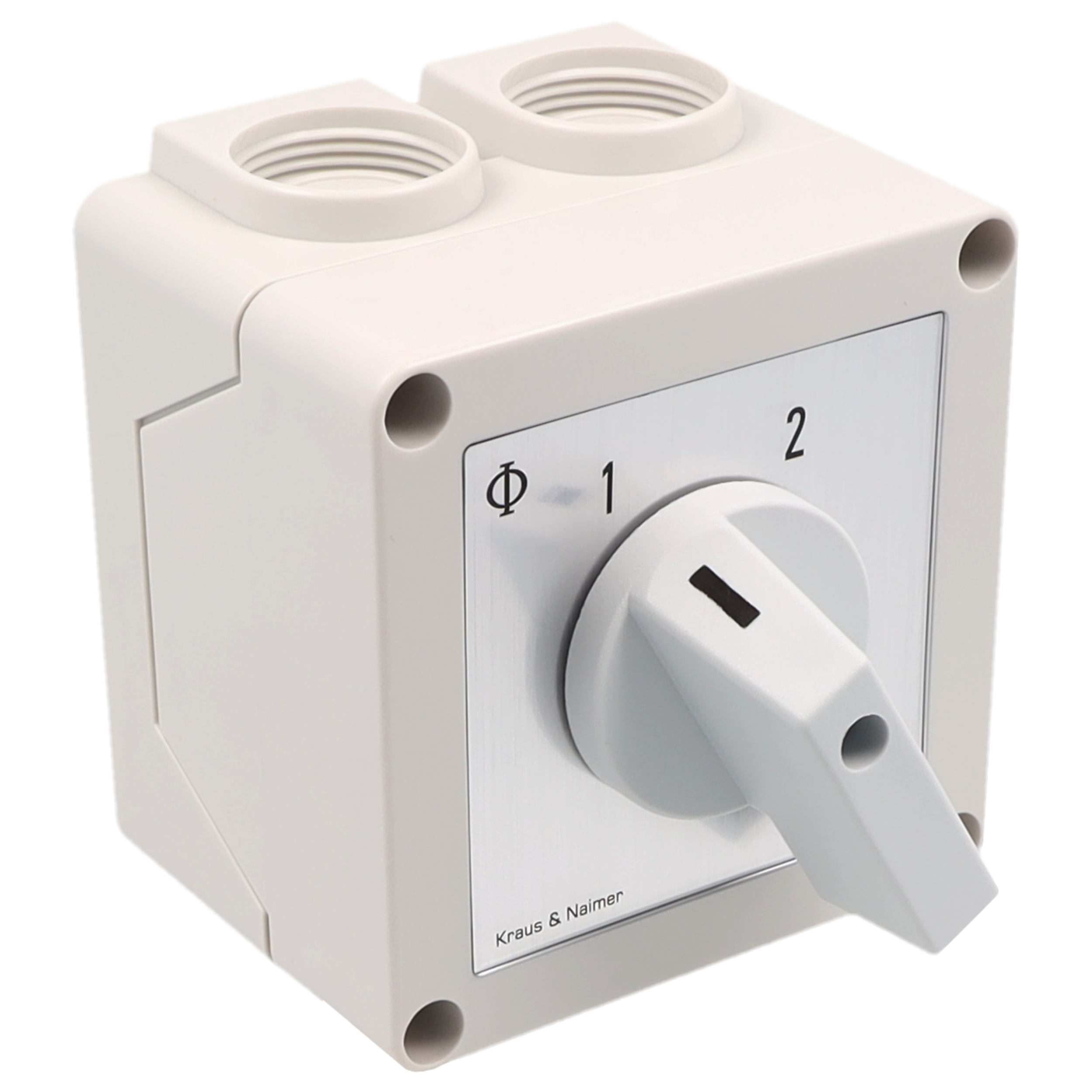 Changeover switch w/o OFF; 2-pole; 1-2; Plastic housing