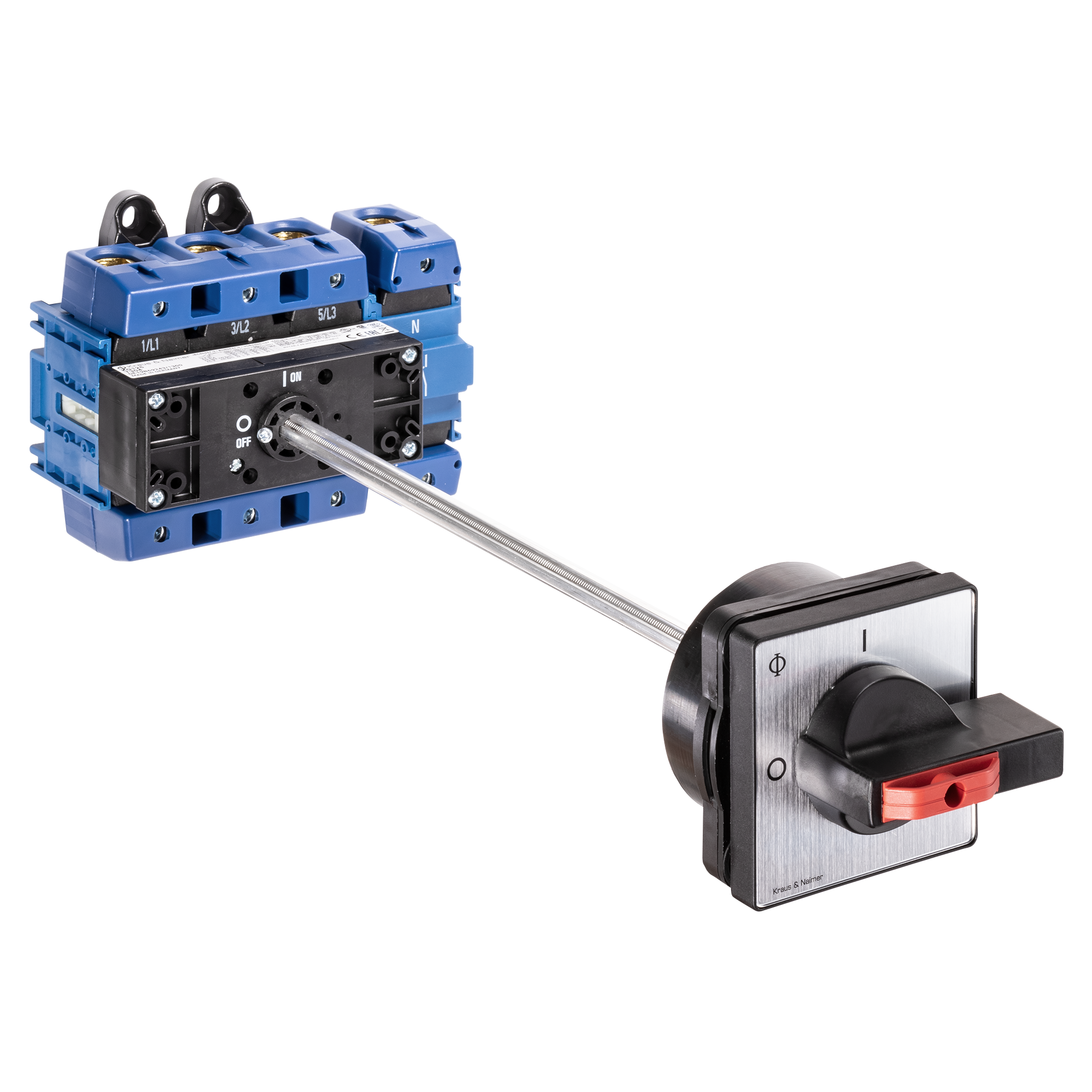 Hauptschalter; Ausschalter; 4-polig; 0-I; Verteilereinbau; Sperrvorrichtung; Türkupplung; Achsverlängerung; Klemmenabdeckung