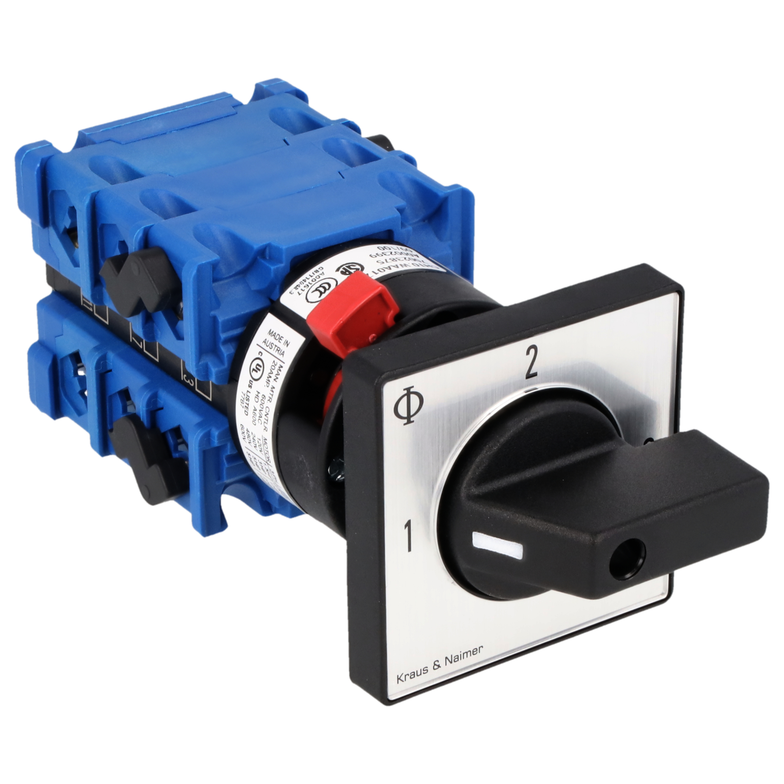 Ammeter changeover switch; 1-2-3; single hole mounting