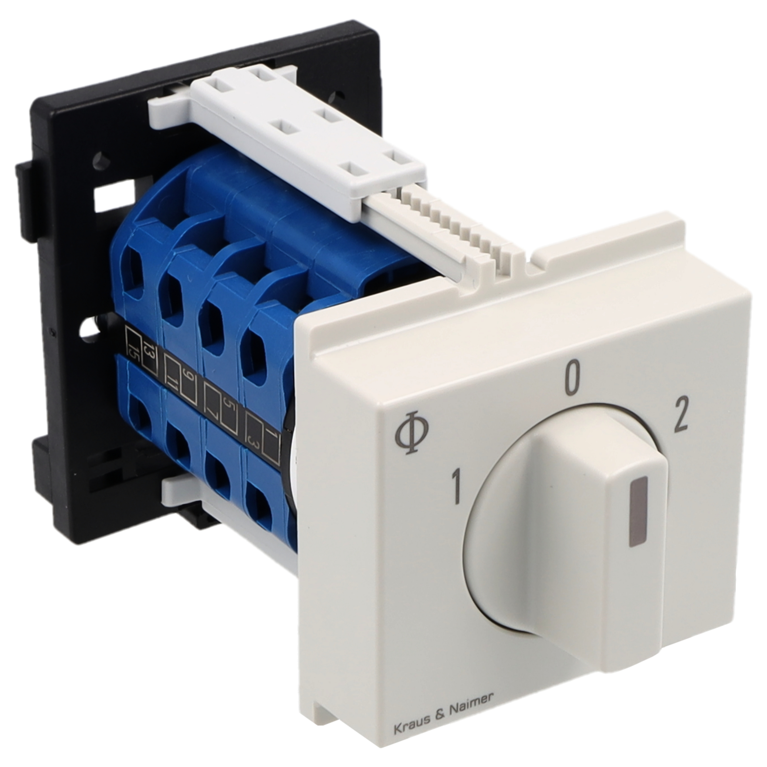 Umschalter m.0; 4-polig; 1-0-2; Reiheneinbau