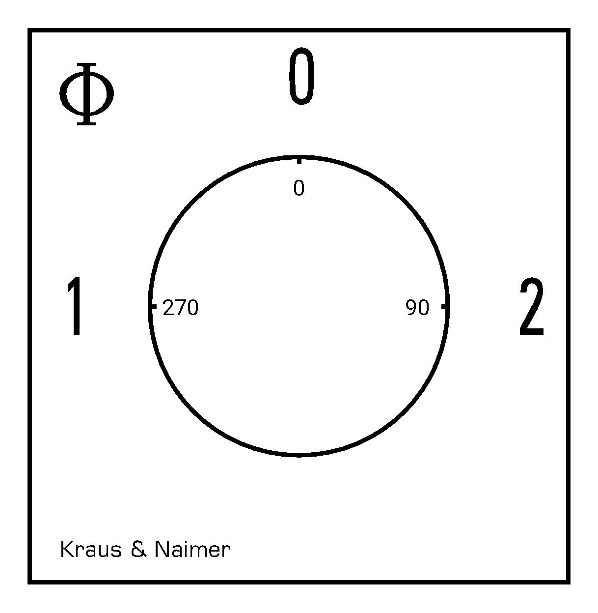 Umschalter m.0; 4-polig; 1-0-2; Verteilereinbau/Reiheneinbau
