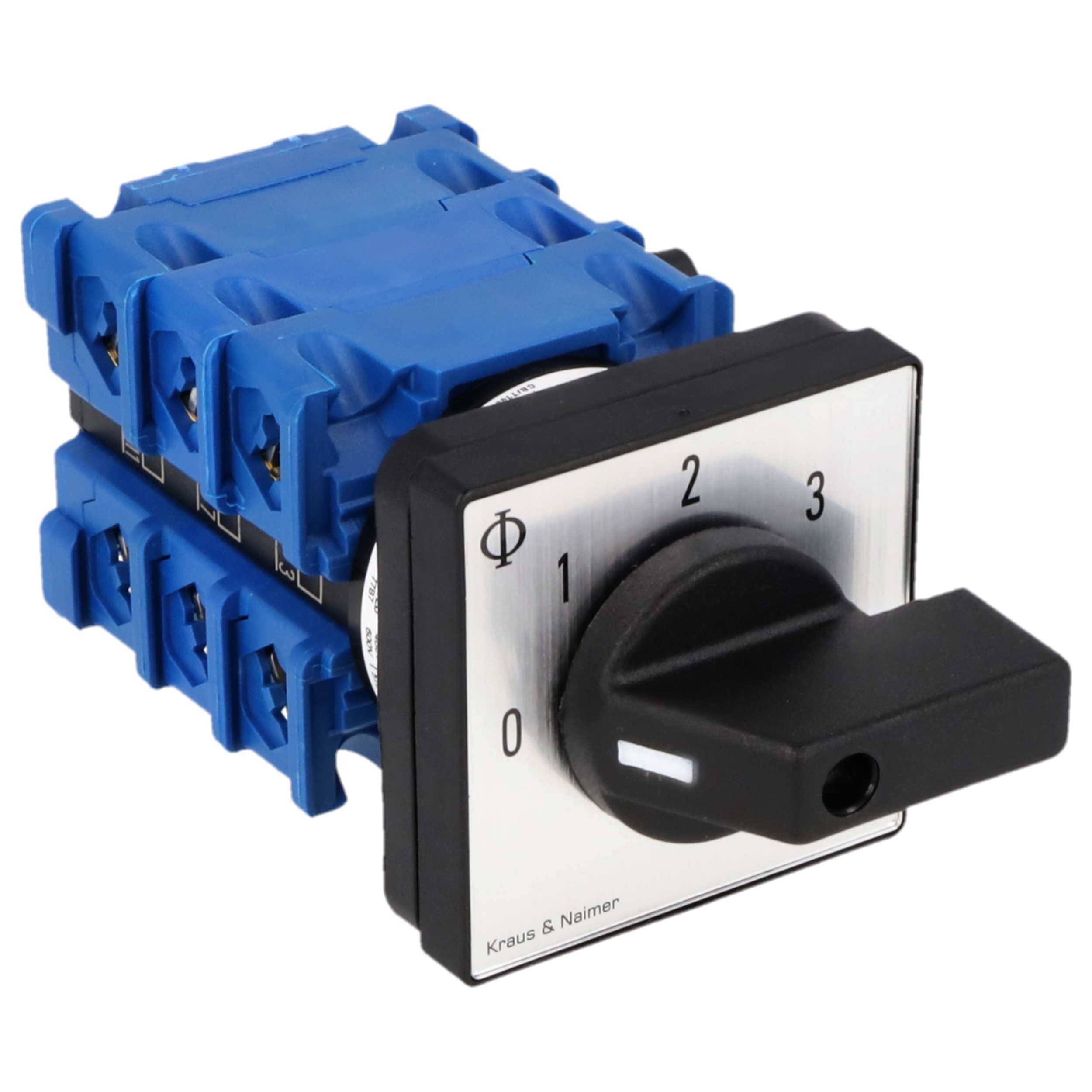 Stufenschalter 0-3; 2-polig; 0-1-2-3; Fronteinbau 4-Loch