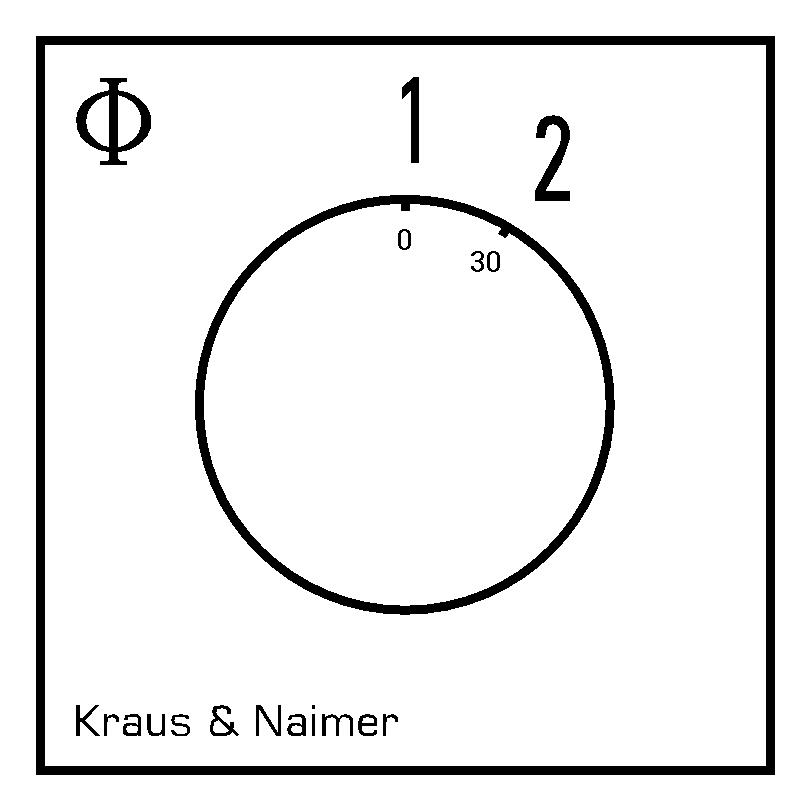 Umschalter o.0, RZ; 2-polig; 1-2; Fronteinbau 2-Loch
