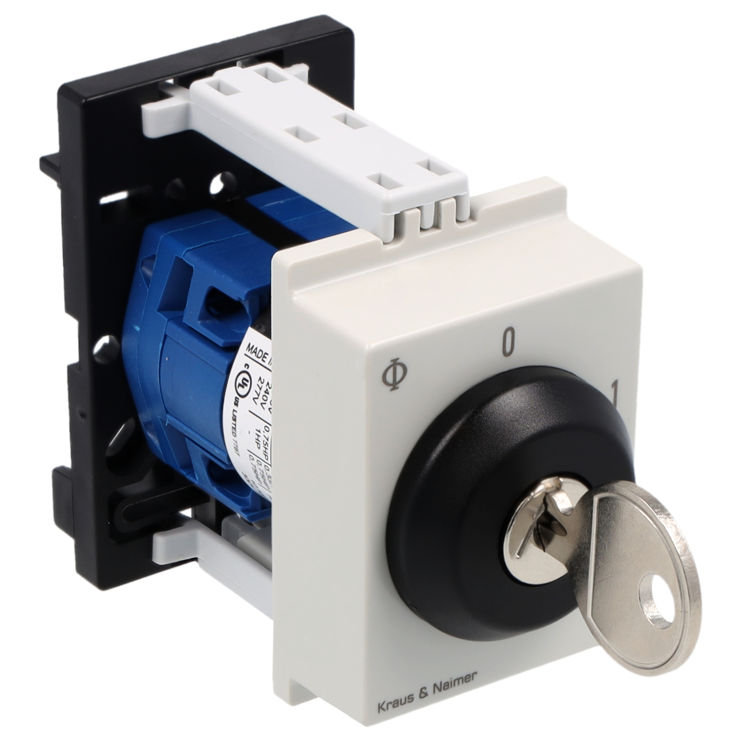 Schlüsselschalter; Ausschalter; 1-polig; 0-1; Reiheneinbau; Schlüsseleinrichtung