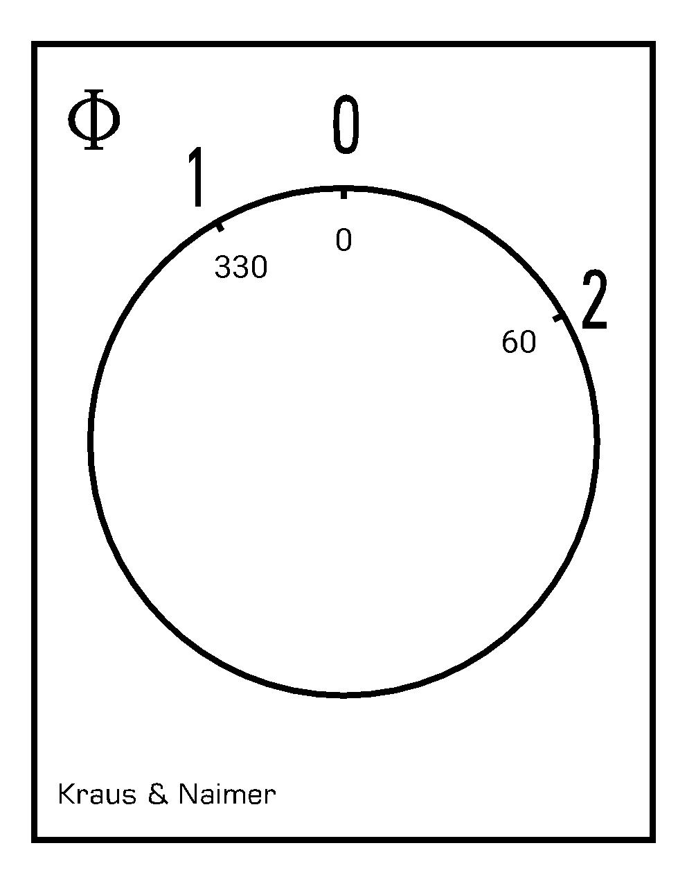 Umschalter 1>0-2; 3-polig; 1-0-2; Reiheneinbau