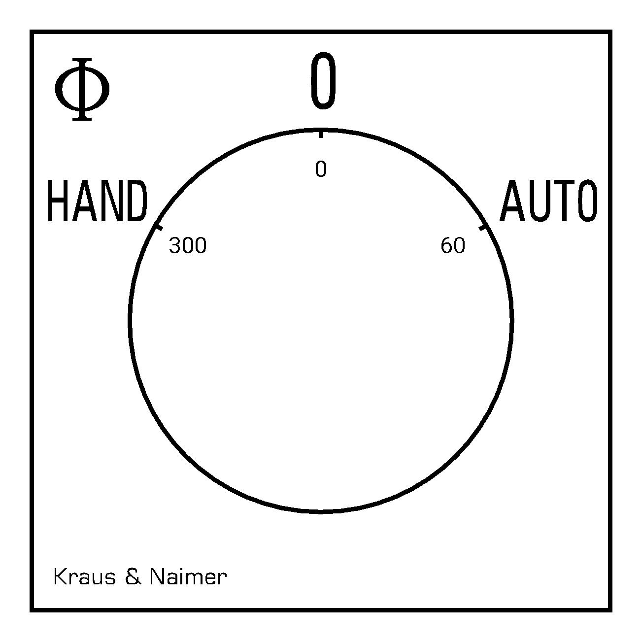 Changeover switch w. OFF; 1-pole; HAND-0-AUTO; single hole mounting
