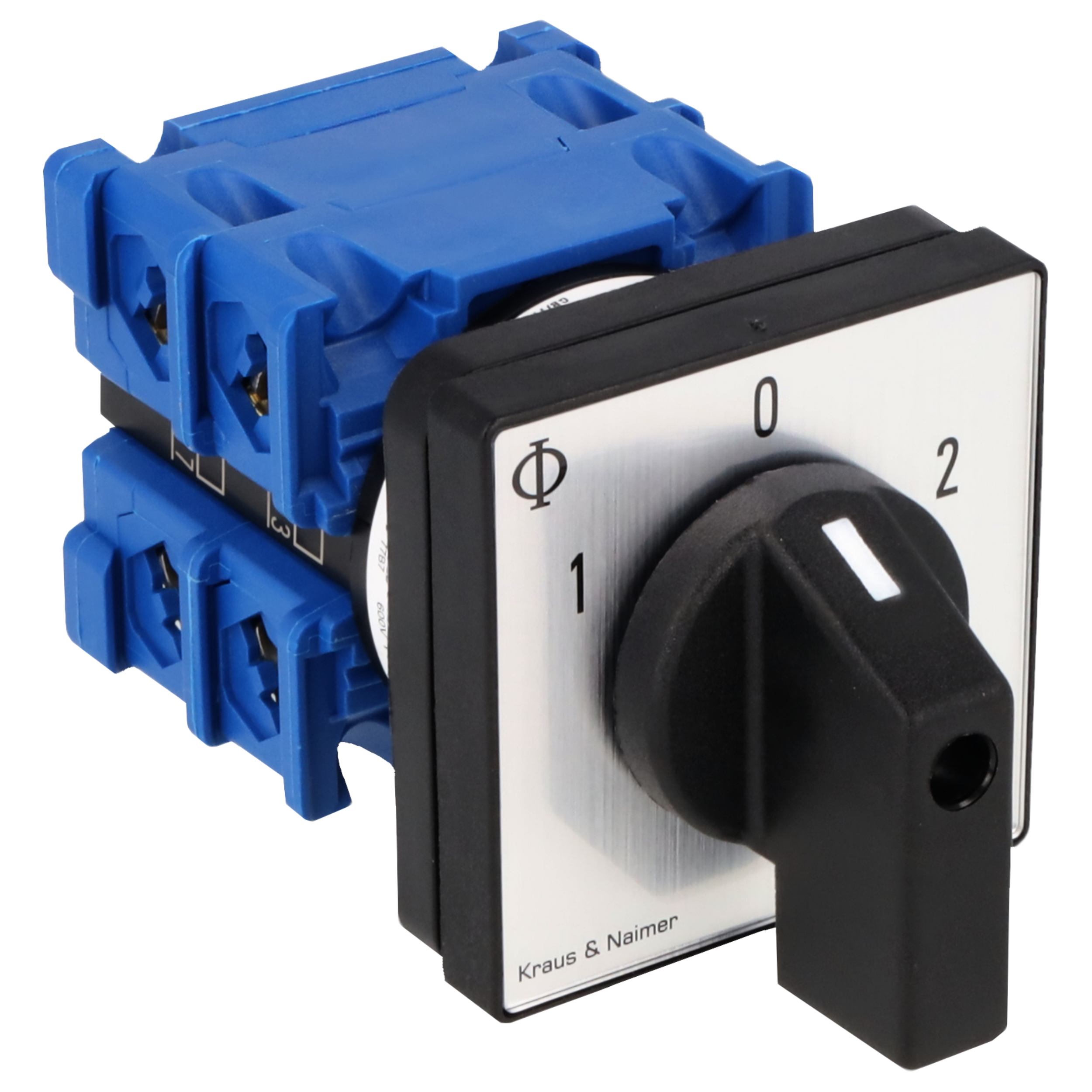 Umschalter m.0; 2-polig; 1-0-2; Fronteinbau 4-Loch