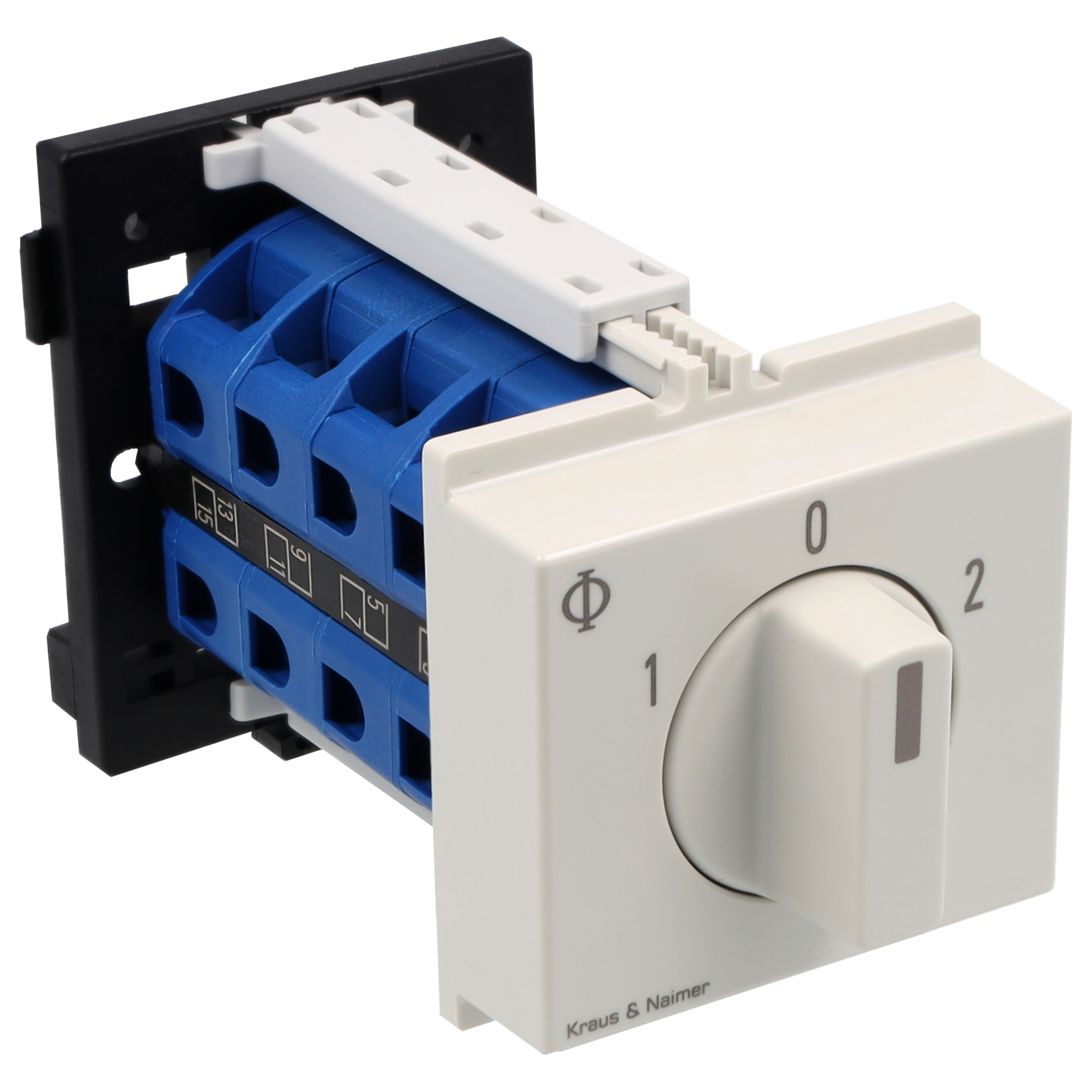 Changeover switch w. OFF; 4-pole; 1-0-2; DIN rail mounting