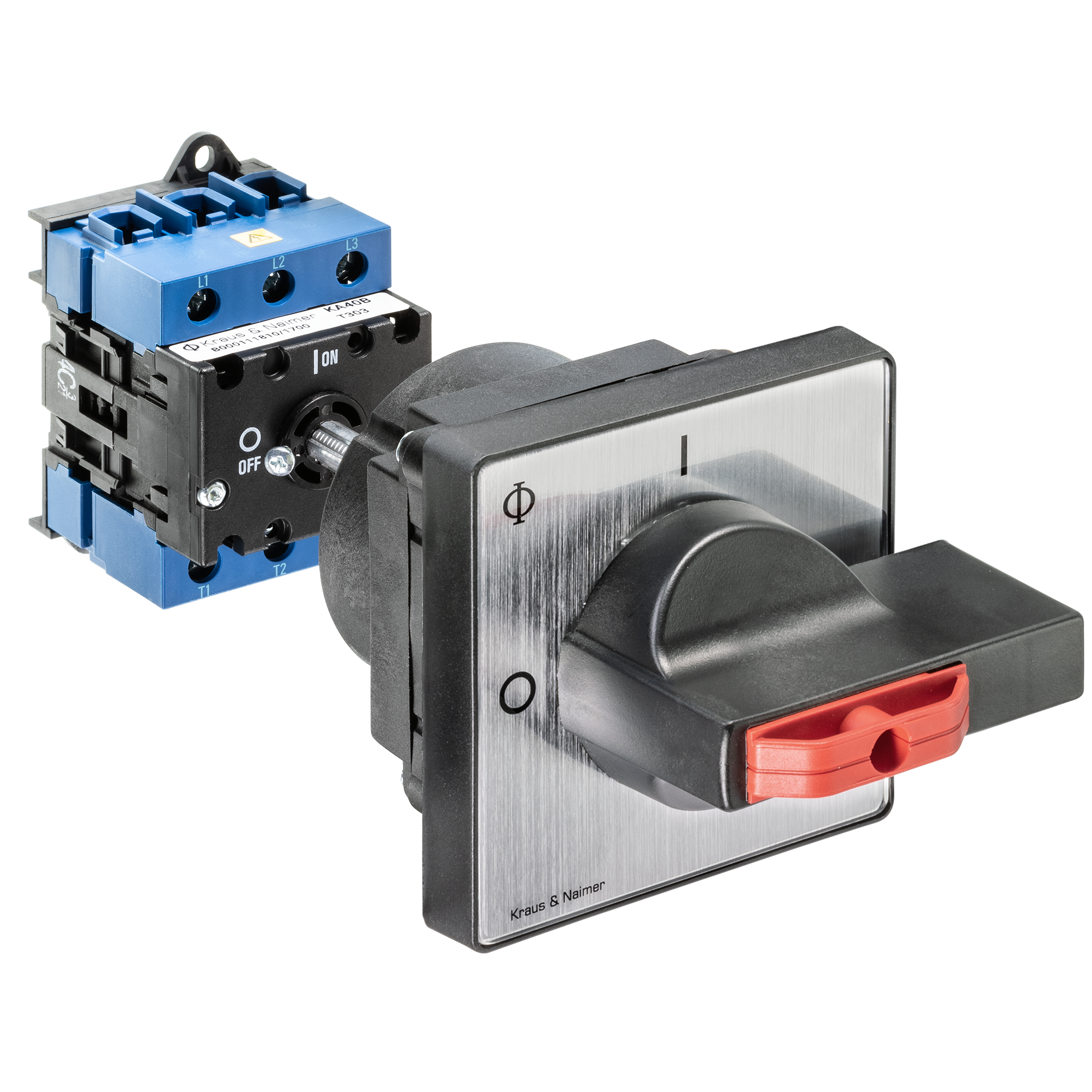 Main switch; ON/OFF switch; 3-pole; 0-I; Base mounting/DIN rail mounting; Padlock Device; Shaft Extension