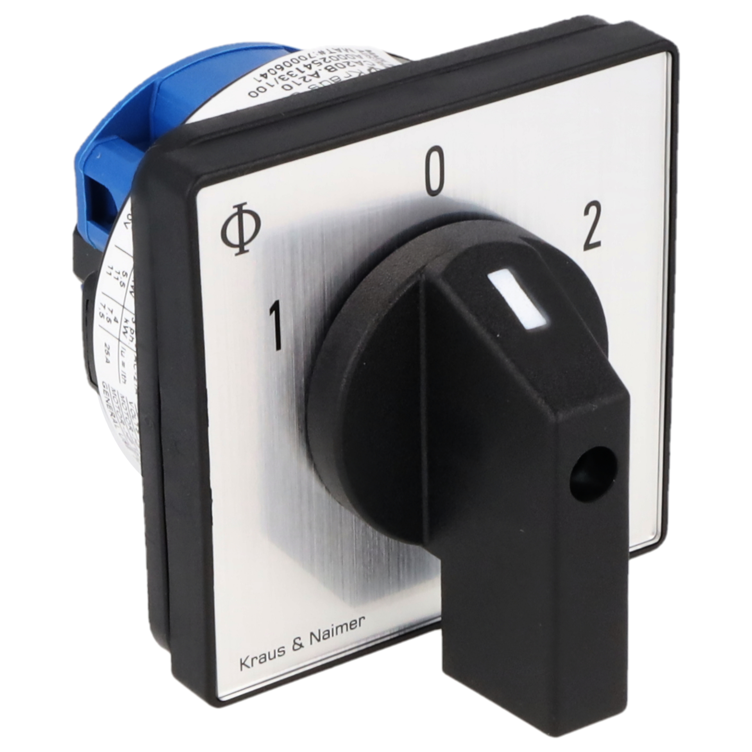 Changeover switch w. OFF; 1-pole; 1-0-2; Panel mounting 4-hole