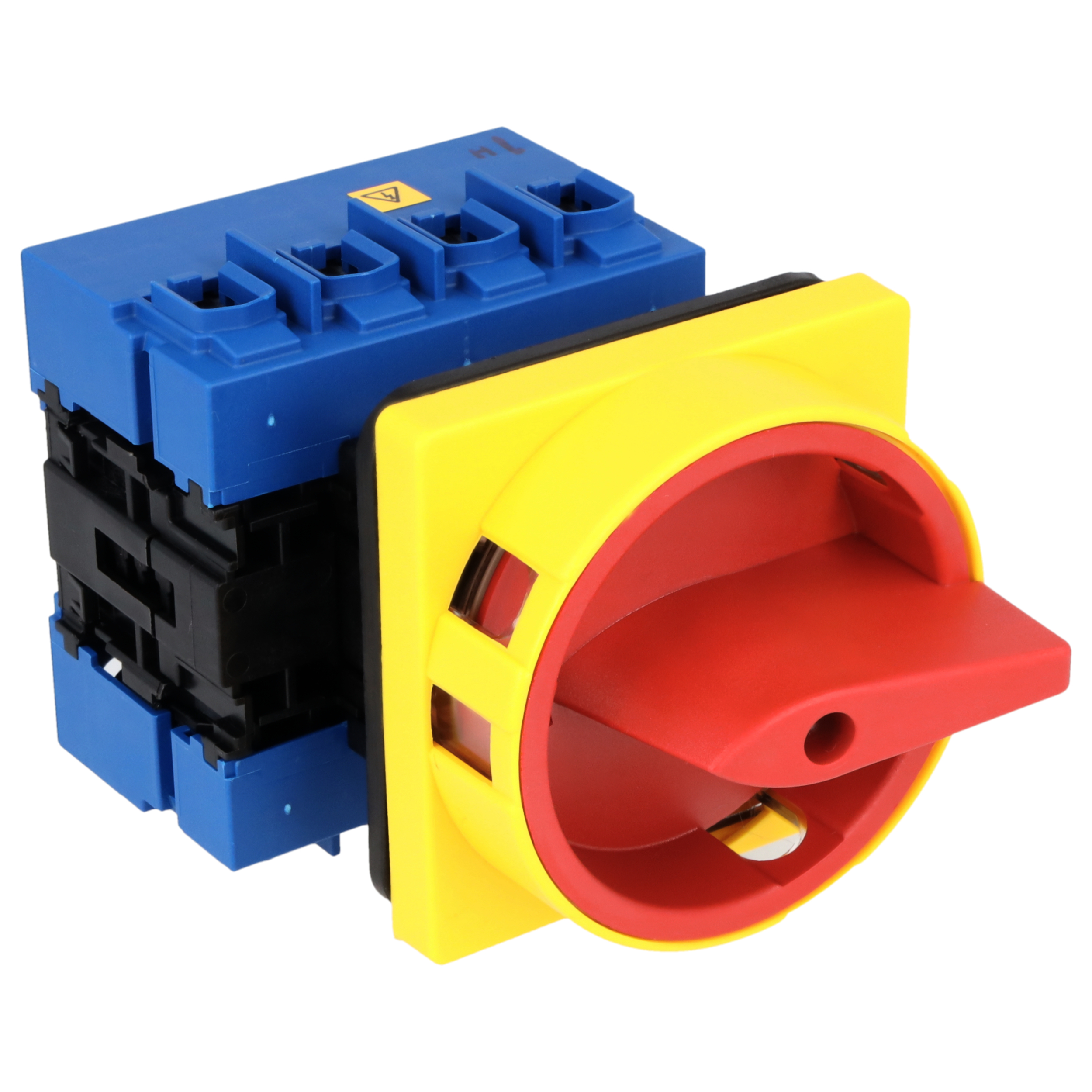 Hauptschalter; Ausschalter; 4-polig; 0-I; Fronteinbau 4-Loch; Sperrvorrichtung; rot