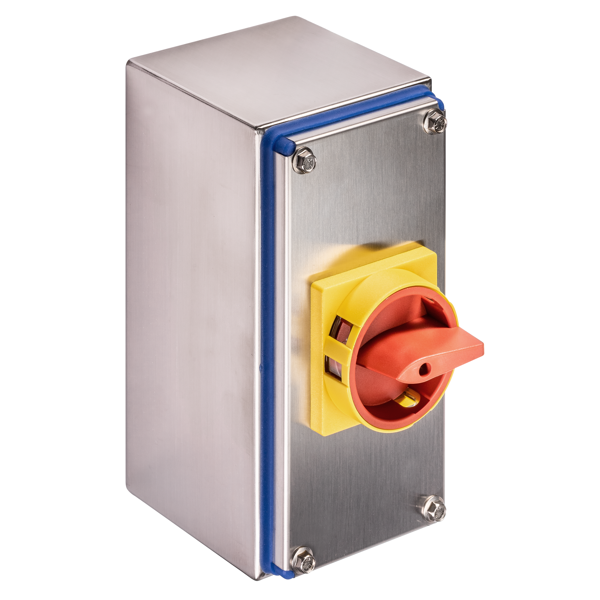 Main switch; ON/OFF switch; 3-pole; 0-I; Base mounting/DIN rail mounting; Shaft Extension; Padlock Device; red; Auxiliary Contact
