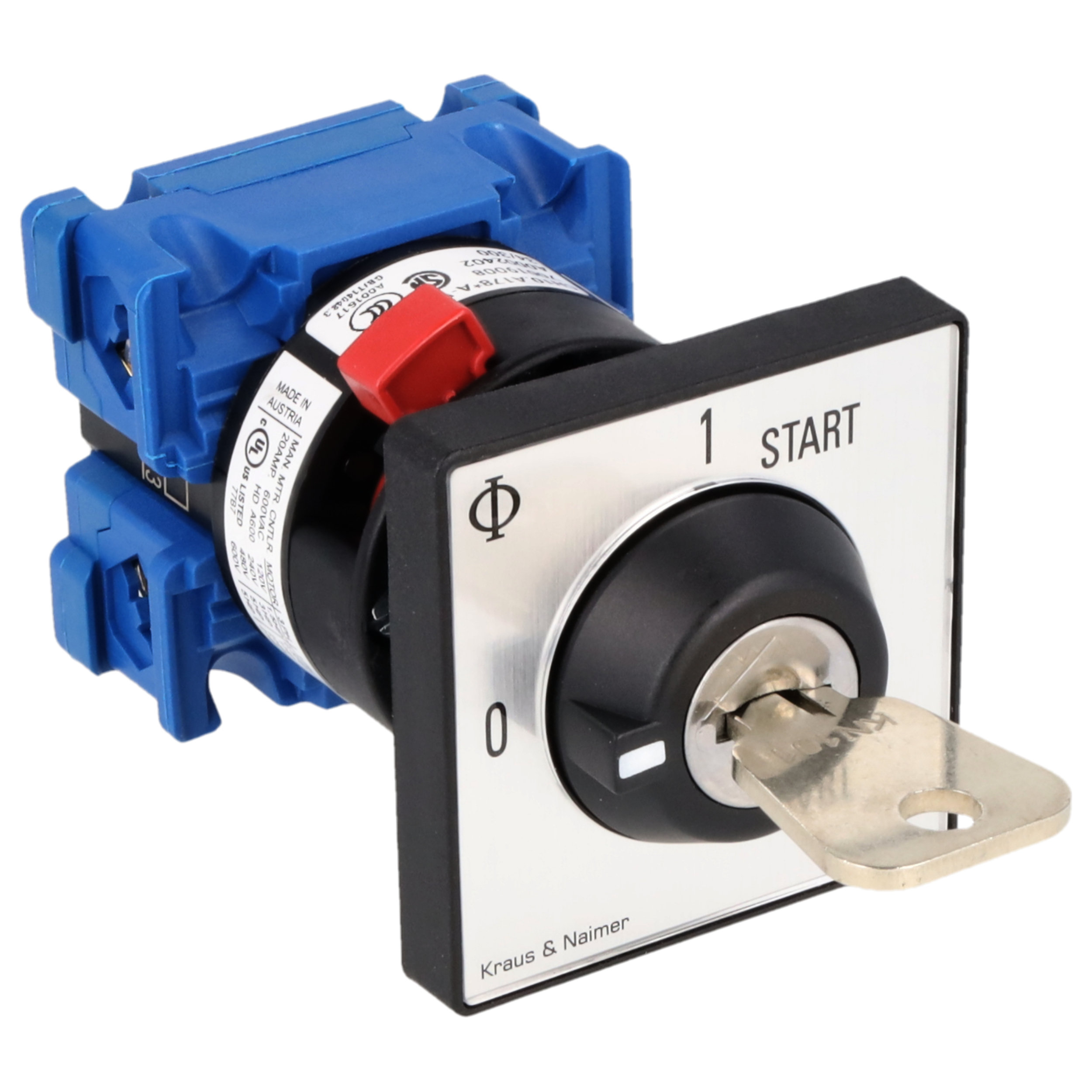 Key switch; Start stop switch; 0-1-START; single hole mounting; Key-Lock Device