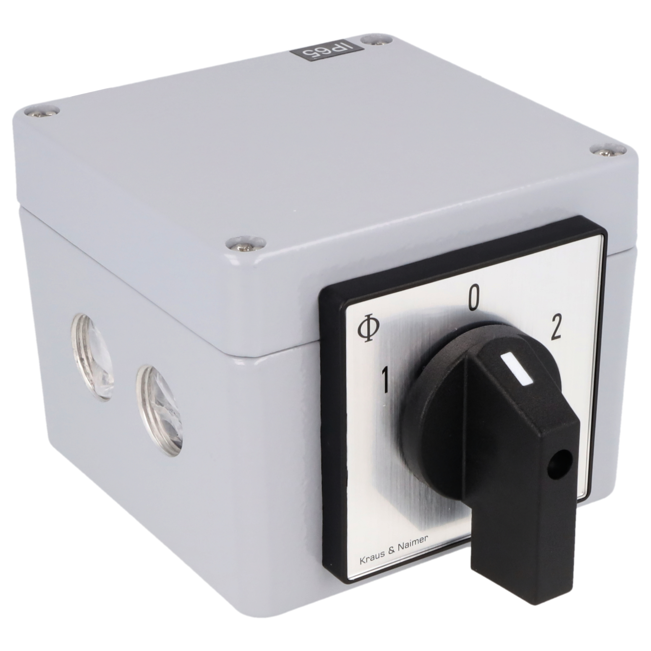 Reversing changeover switch; 3-pole; 1-0-2; aluminium enclosure