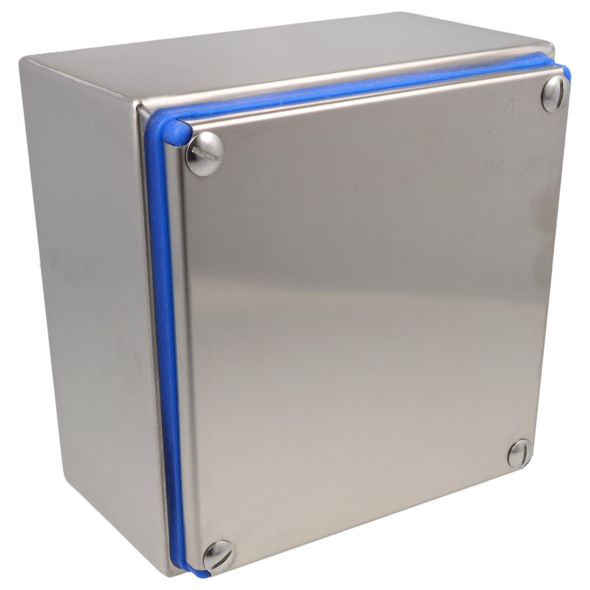 Distribution box, screw-on cover, silicone gasket, without mounting plate, IP66, without cable entries, stainless steel AISI 304