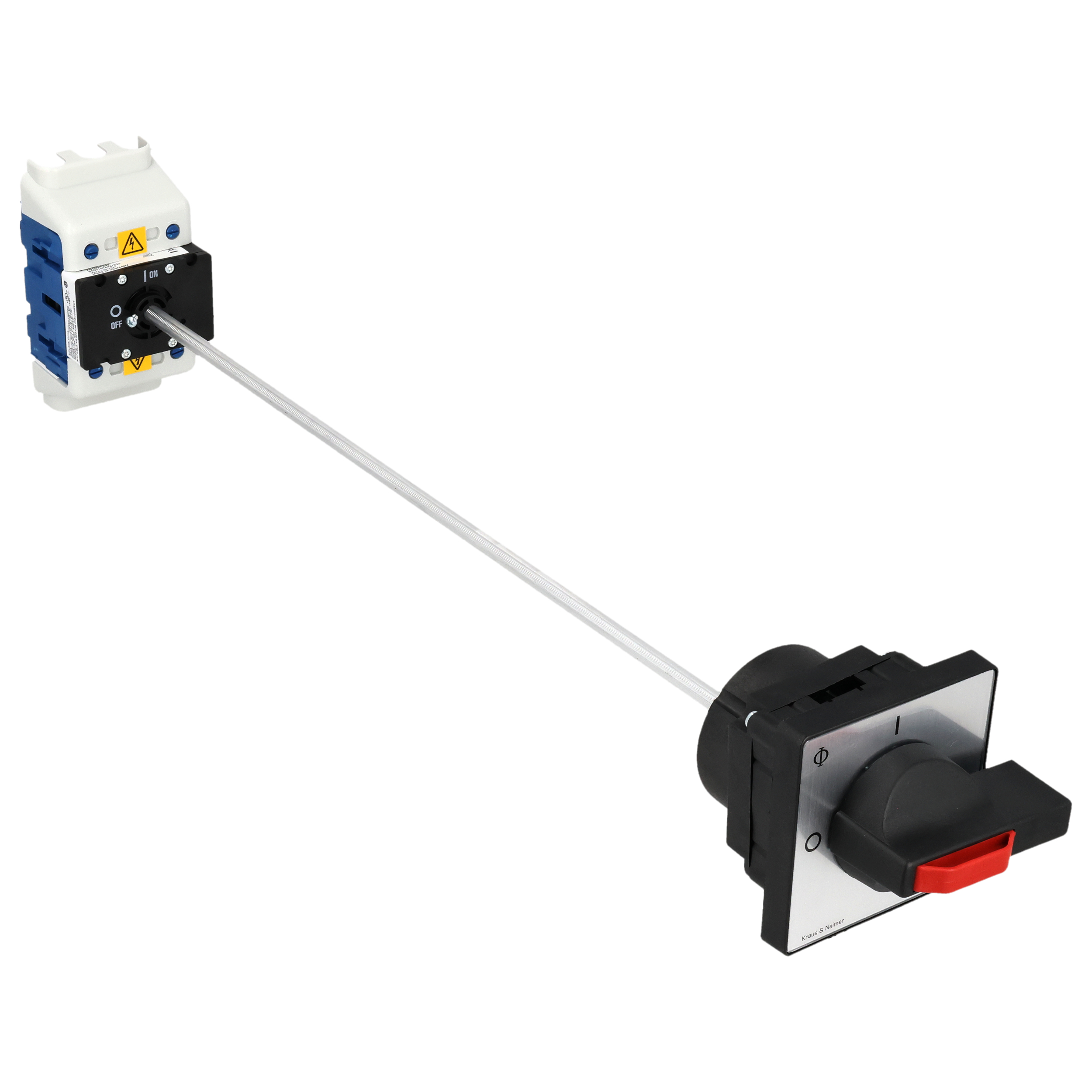 Hauptschalter; Ausschalter; 3-polig; 0-I; Verteilereinbau/Reiheneinbau; Sperrvorrichtung; Achsverlängerung; Klemmenabdeckung