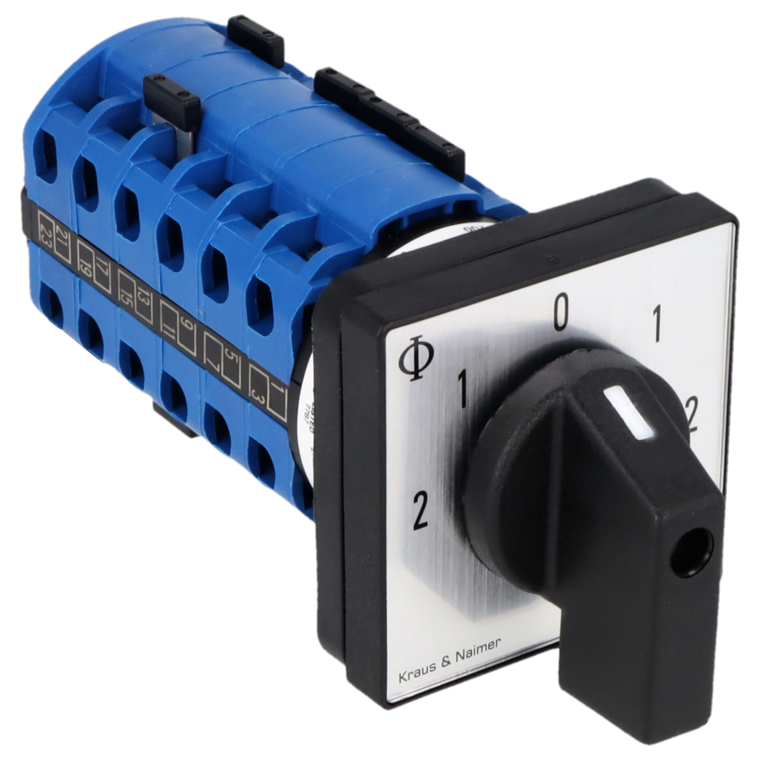 Wende-Dahlanderschalter; 2-1-0-1-2; Fronteinbau 4-Loch