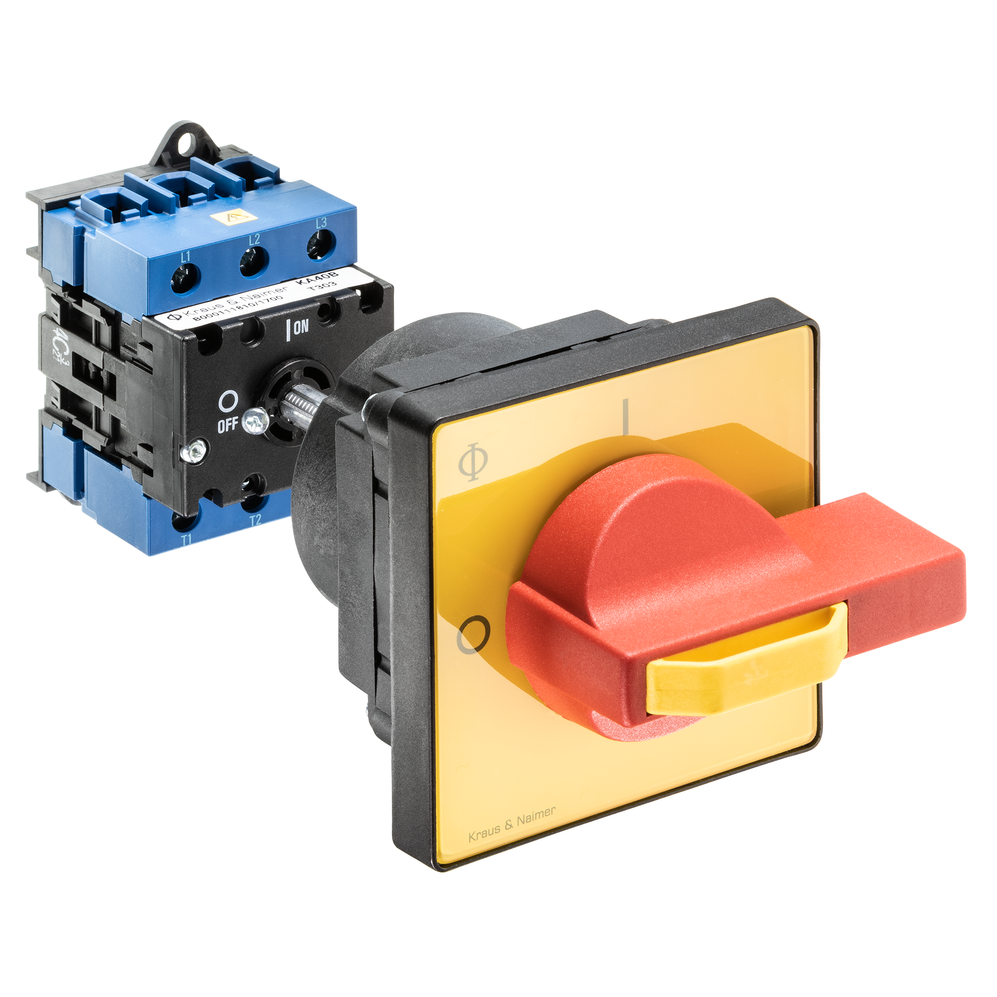 Hauptschalter; Ausschalter; 3-polig; 0-I; Verteilereinbau/Reiheneinbau; Sperrvorrichtung; Achsverlängerung