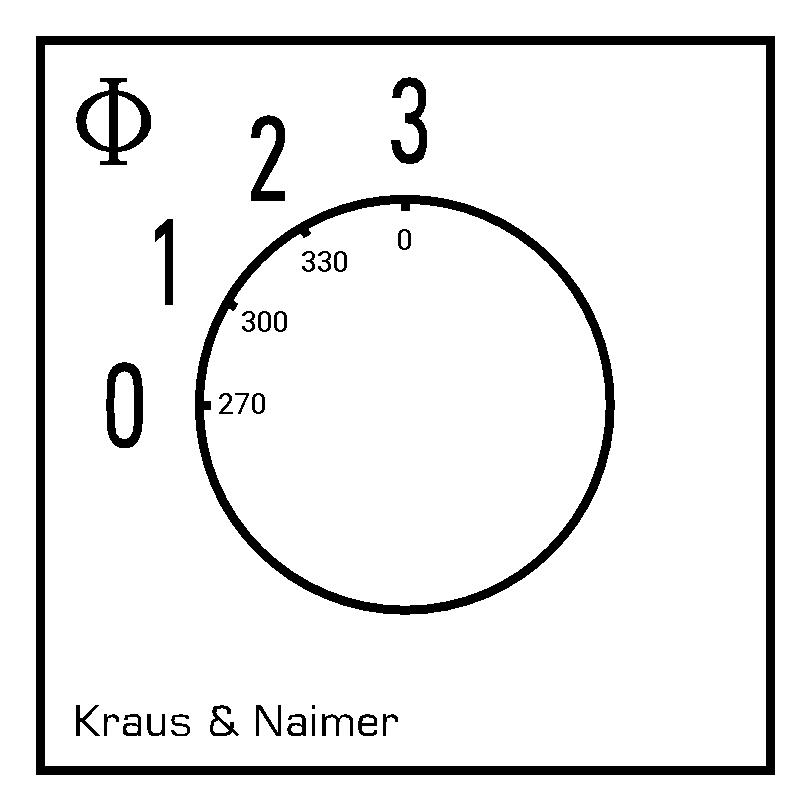 Gruppenschalter 3 Gr.; 1-polig; 0-1-2-3; Zentralbefestigung