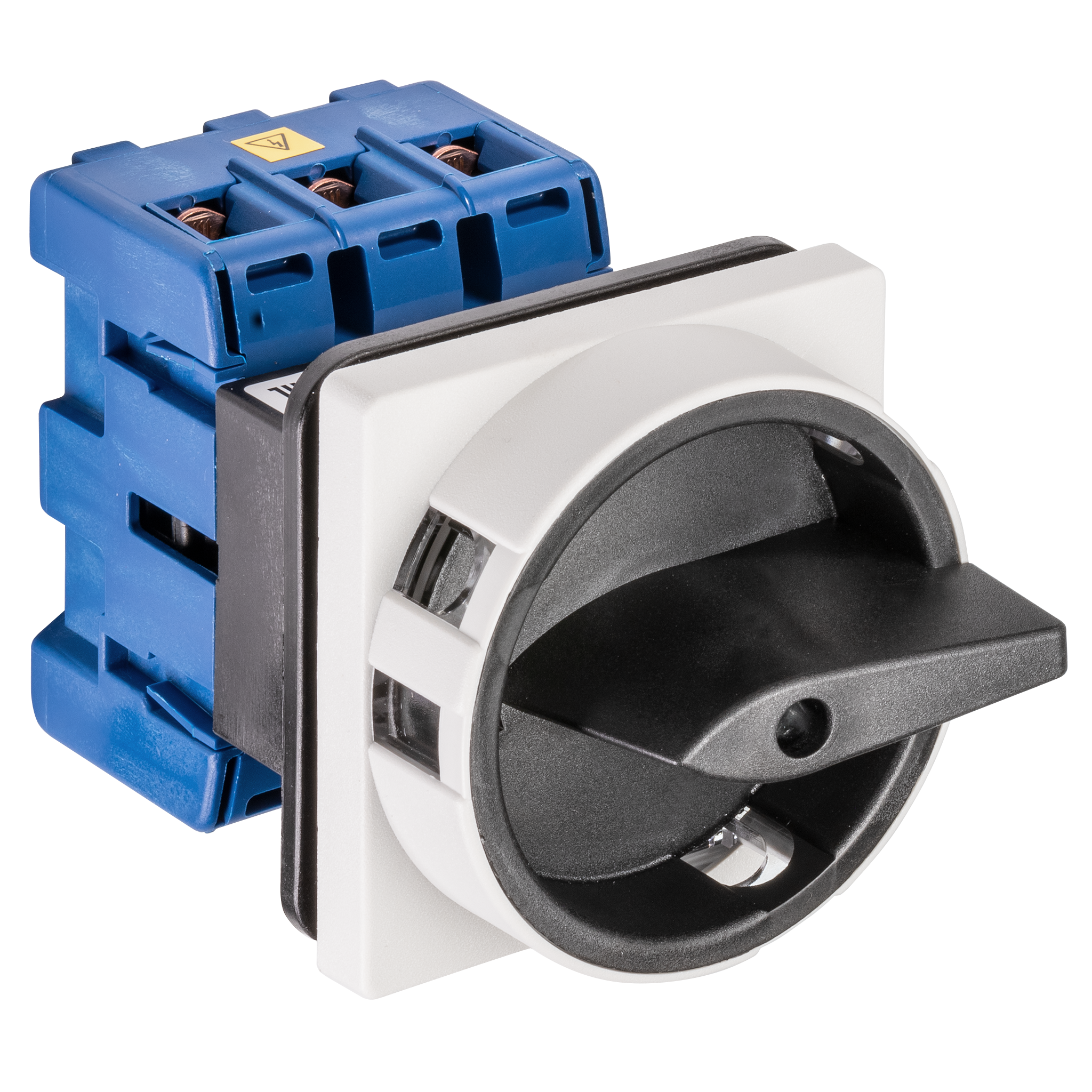 Main switch; ON/OFF switch; 3-pole; 0-I; Panel mounting 4-hole; Padlock Device; black