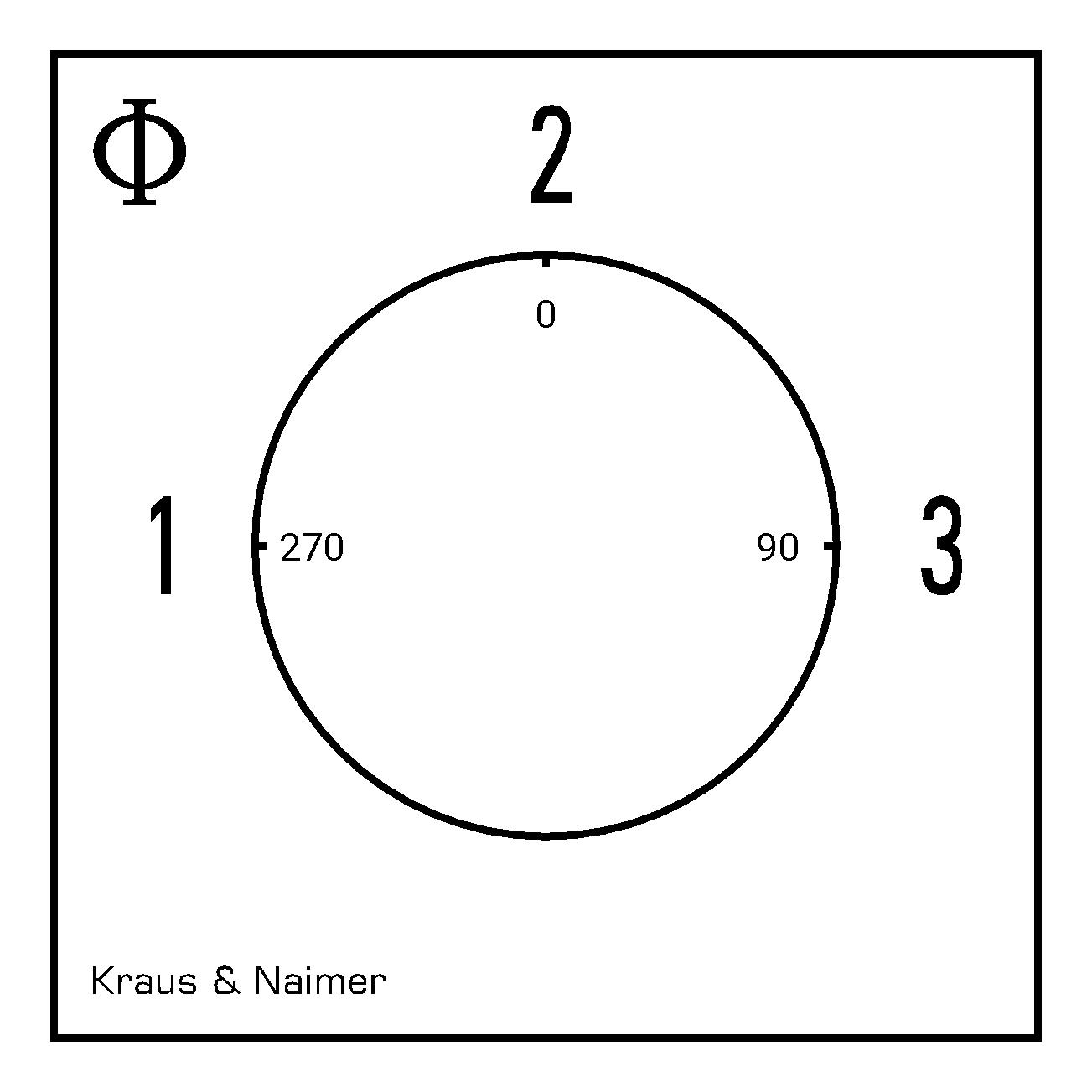 Ammeter changeover switch; 1-2-3; Panel mounting 4-hole