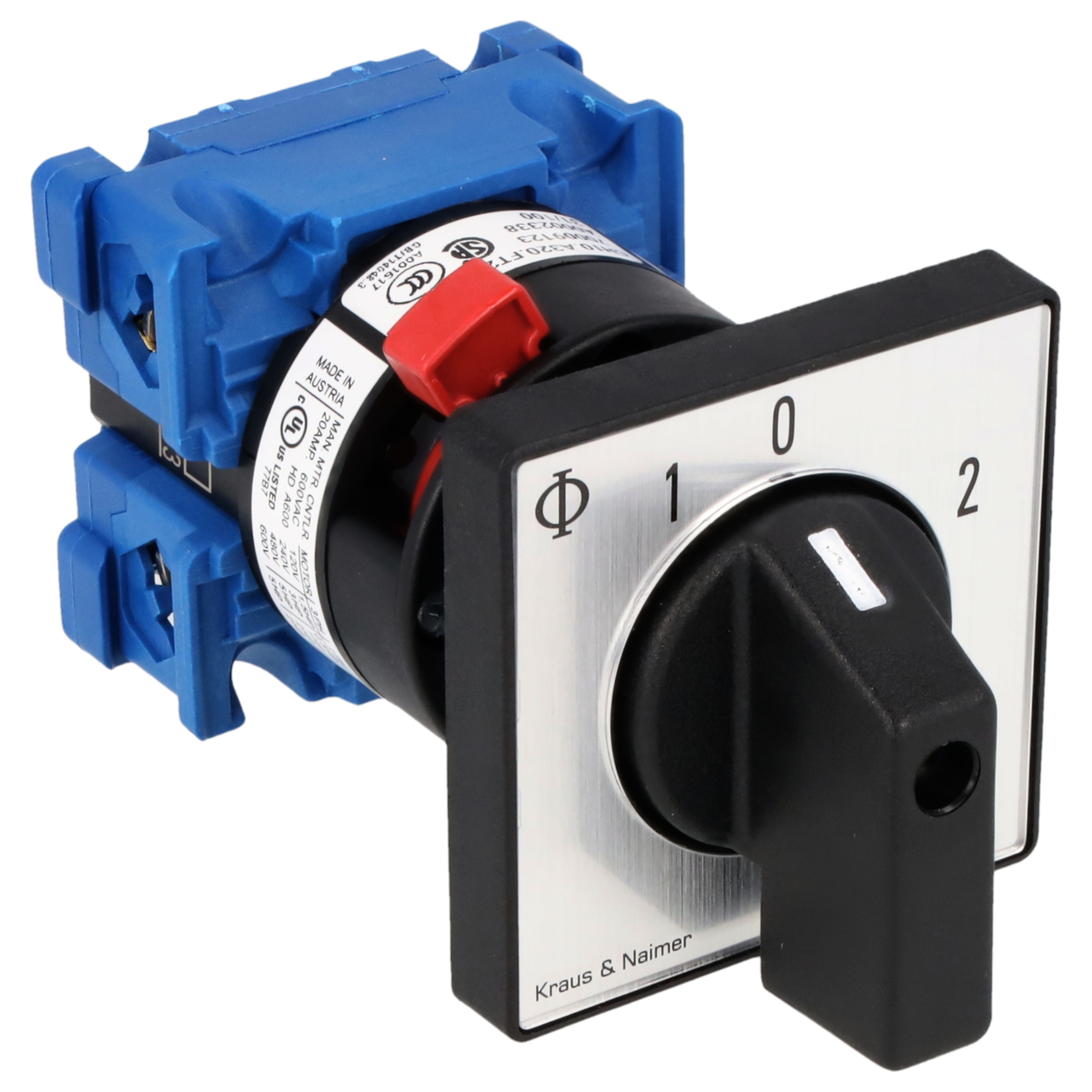 Changeover switch 1>0-2; 1-pole; 1-0-2; single hole mounting
